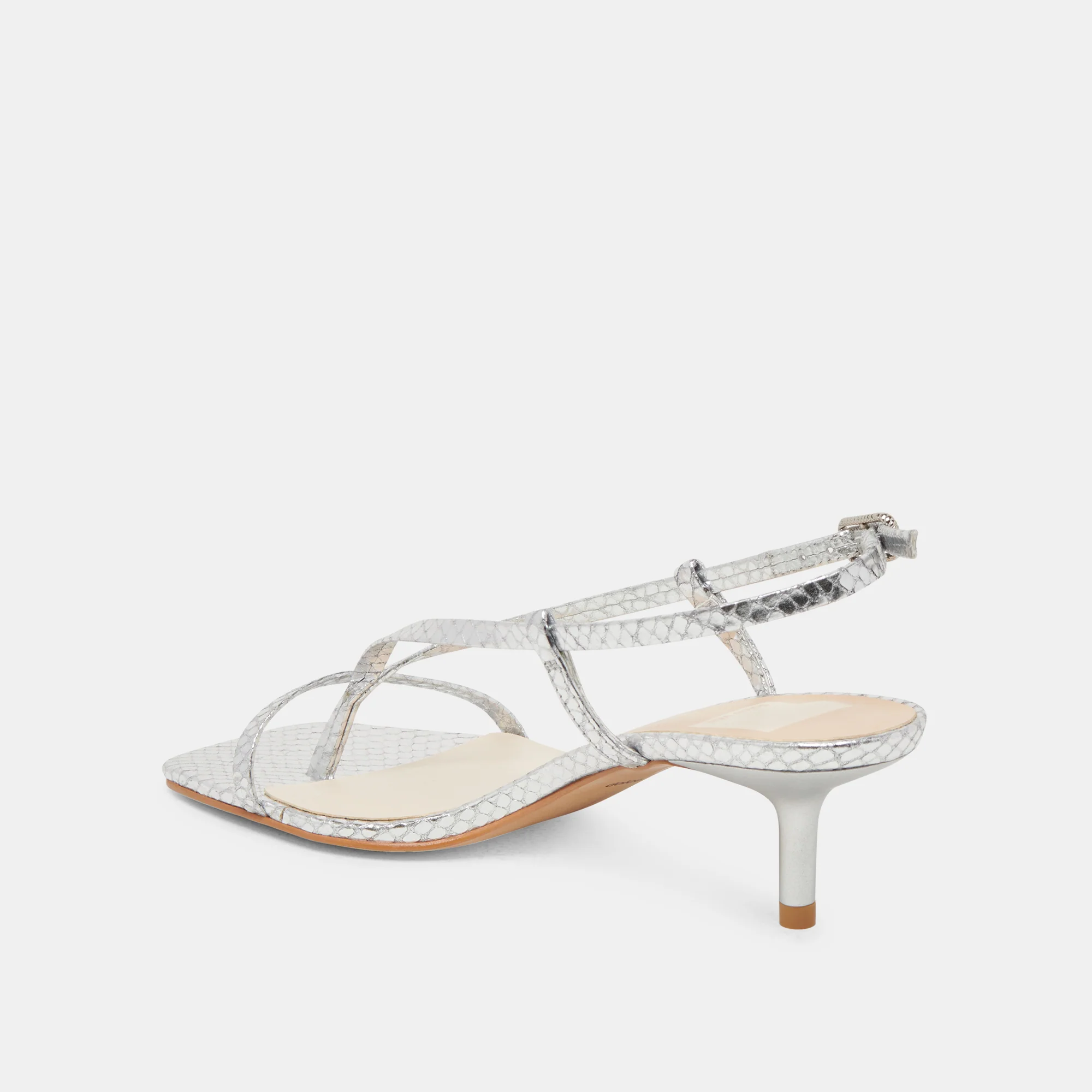 LAURY HEELS SILVER EMBOSSED LEATHER - Image 6