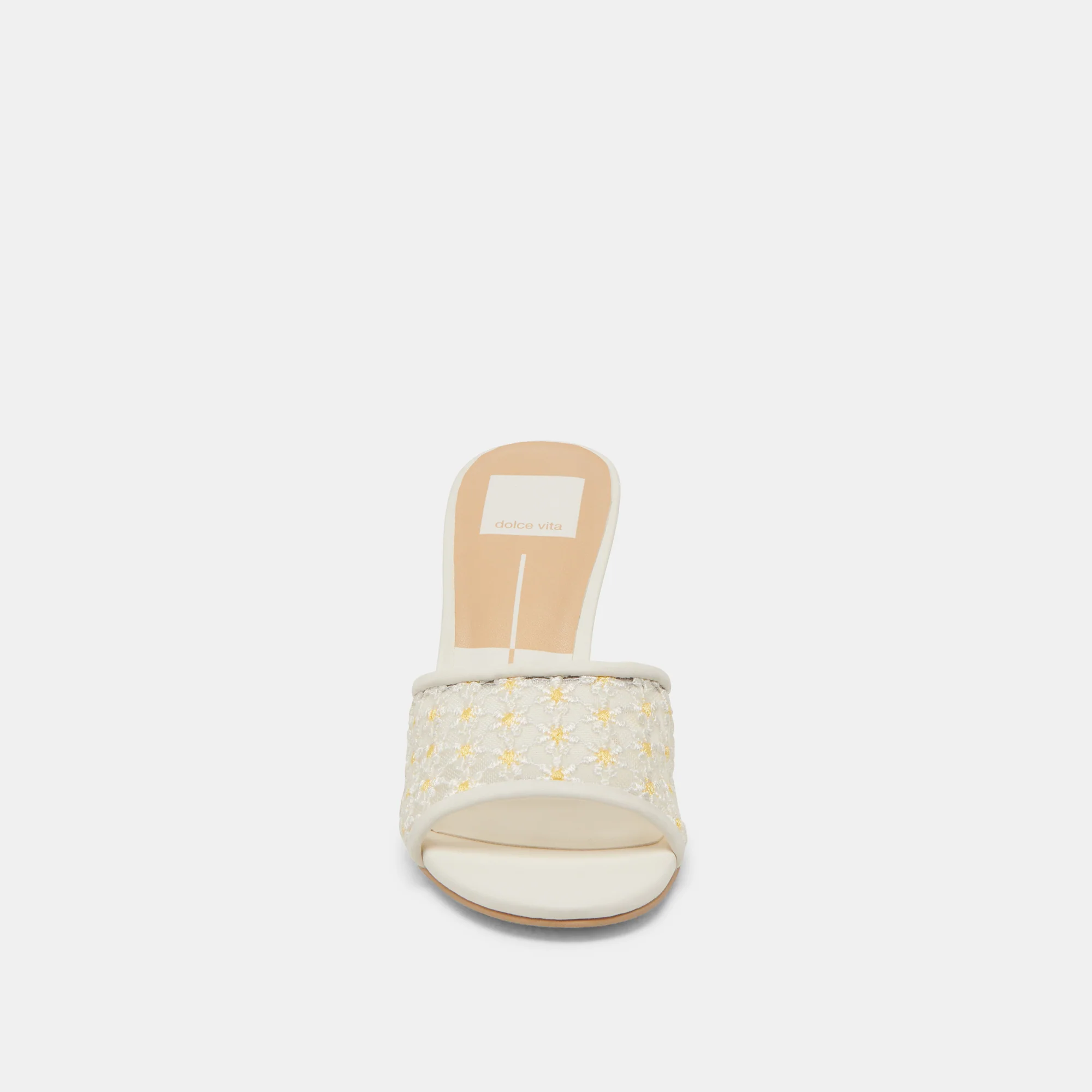 LAVENA FLORAL HEELS WHITE YELLOW FLORAL MESH - Image 8