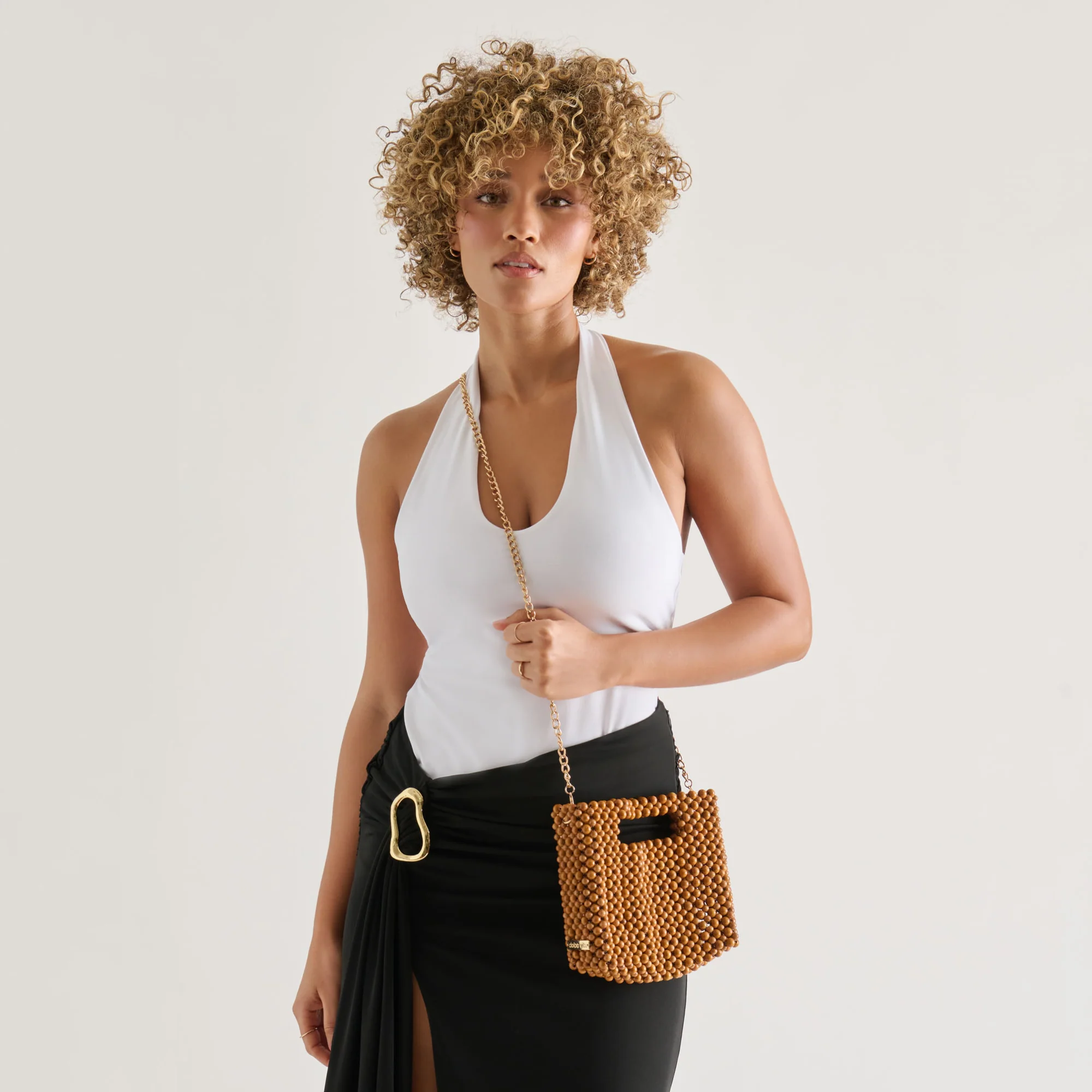 LINZY HANDBAG NATURAL WOOD - Image 6
