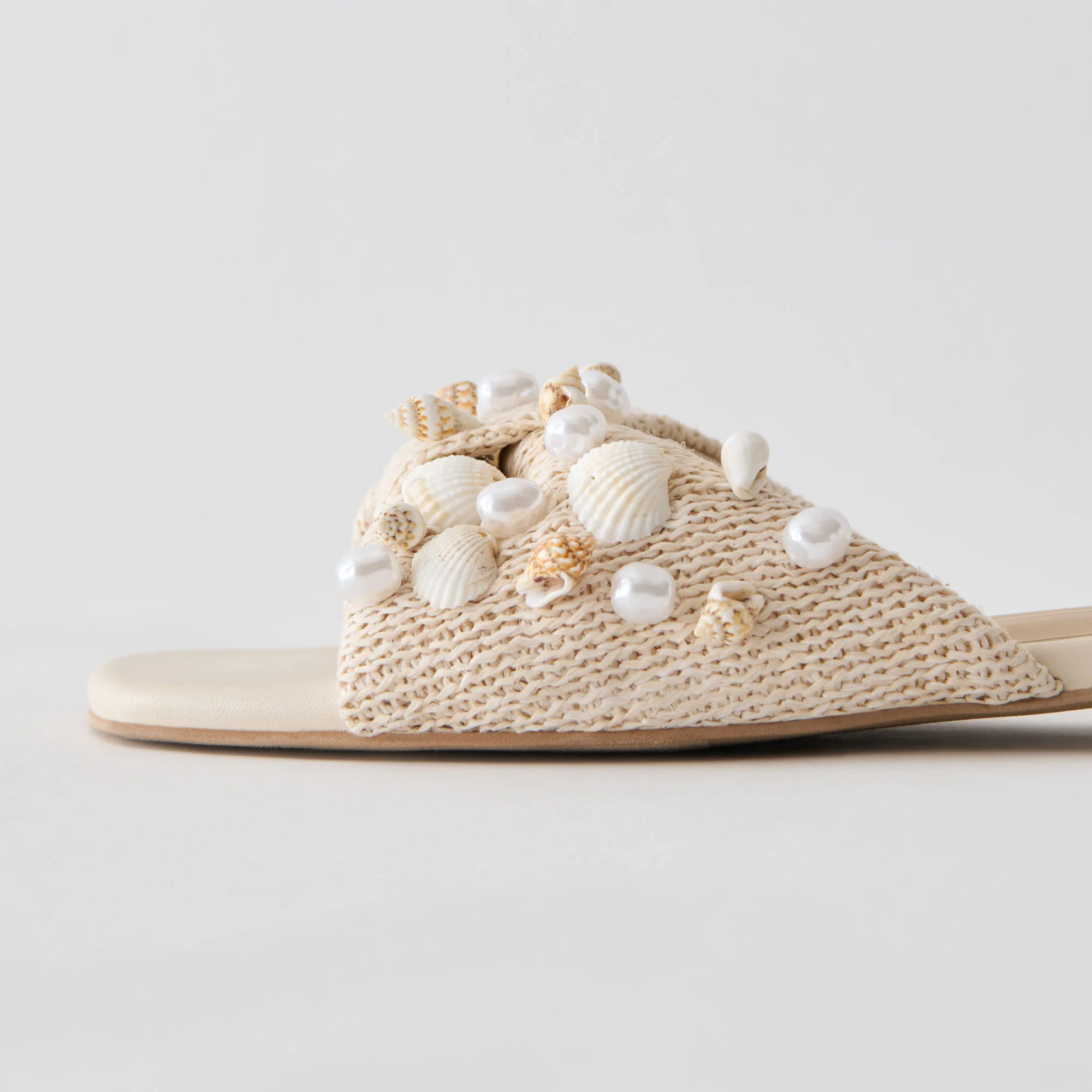 LIZZA SANDALS OATMEAL BEADED RAFFIA - Image 6