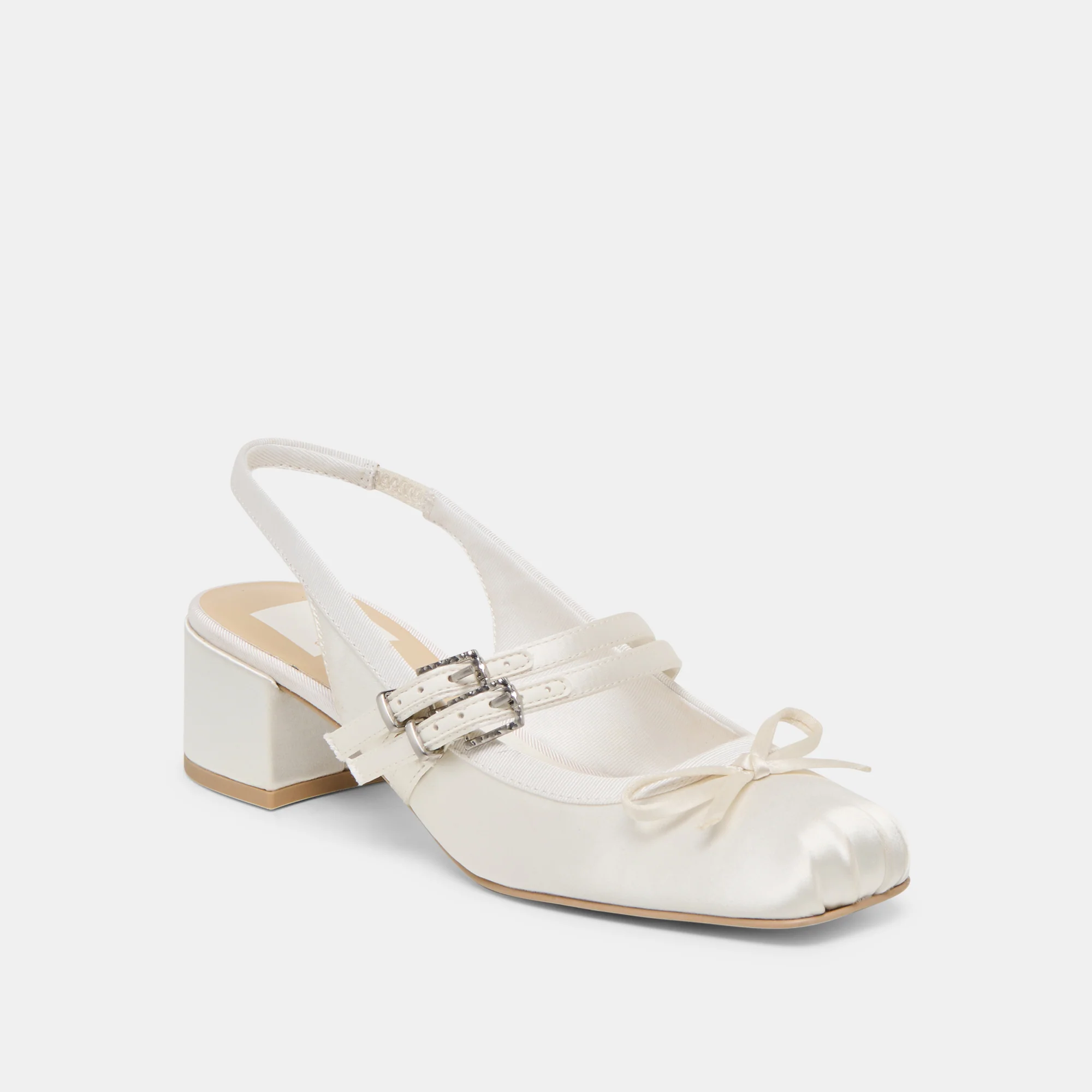 LORIS HEELS TRUE WHITE SATIN - Image 3