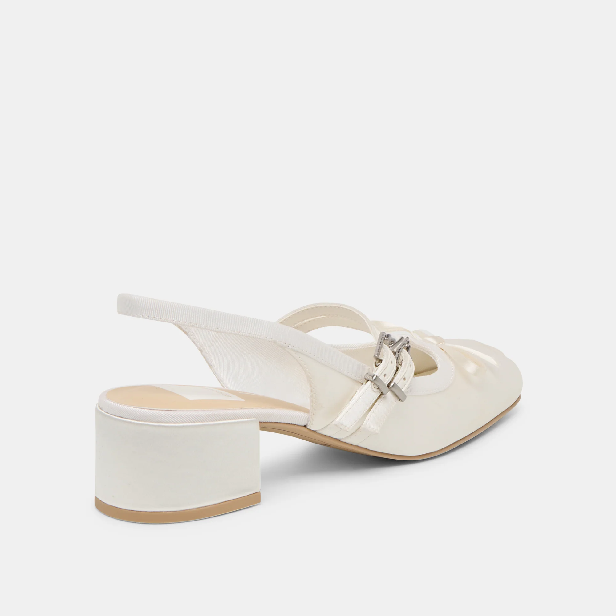 LORIS HEELS TRUE WHITE SATIN - Image 4