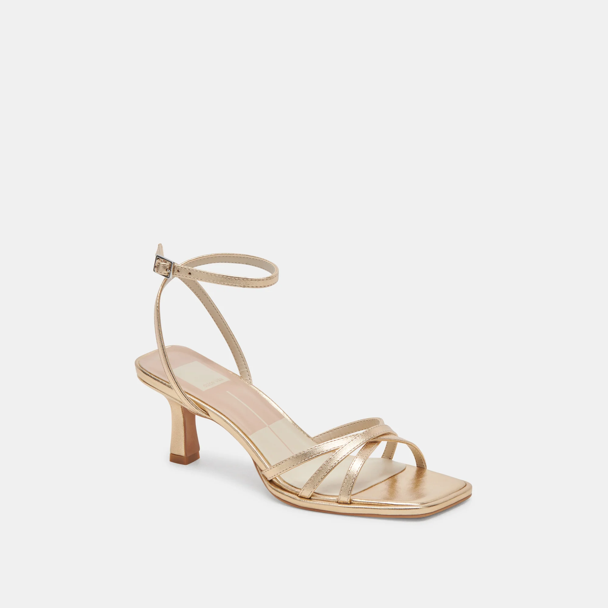 MANJI WIDE HEELS LIGHT GOLD METALLIC LEATHER - Image 2