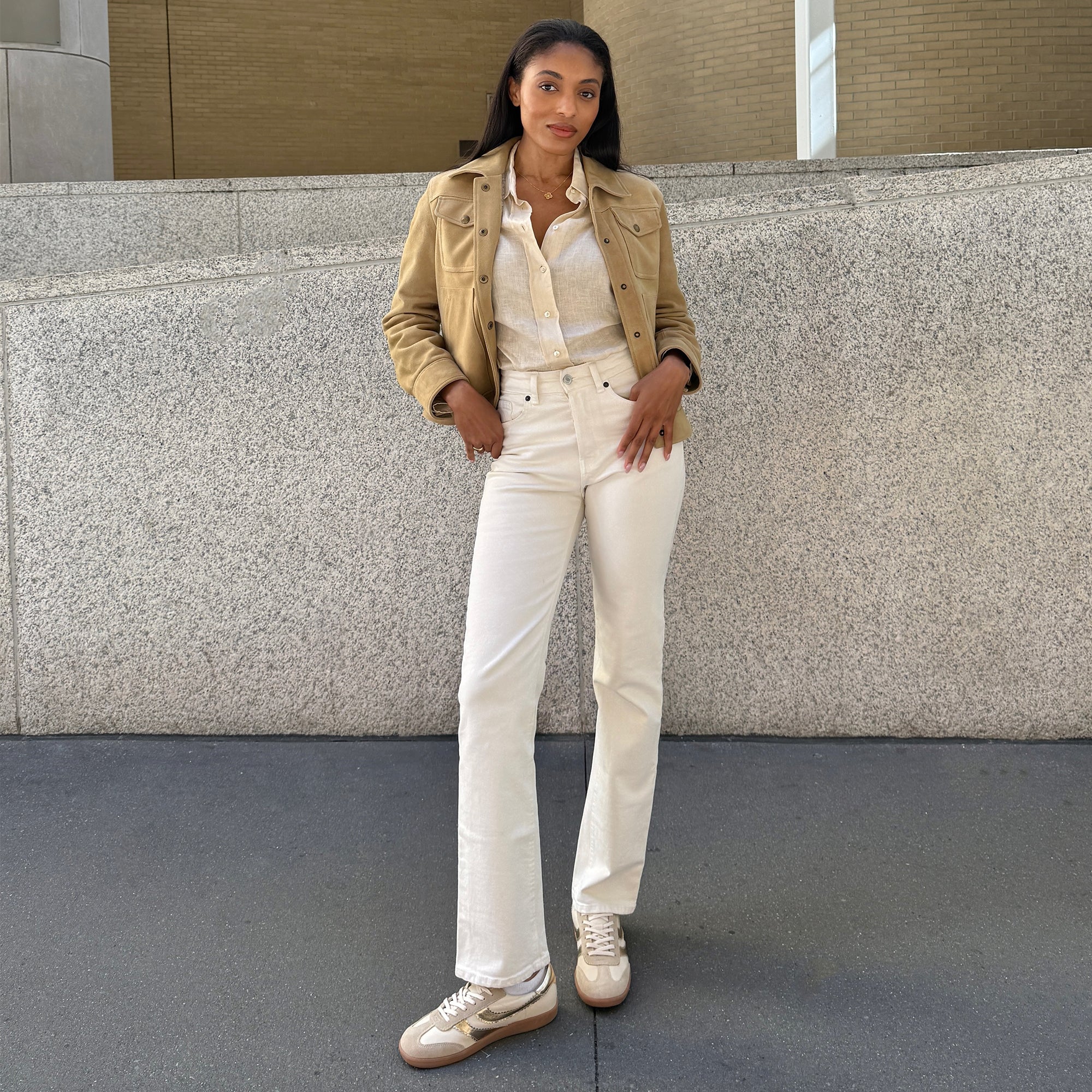 MERIT SNEAKERS WHITE GOLD LEATHER - Image 2