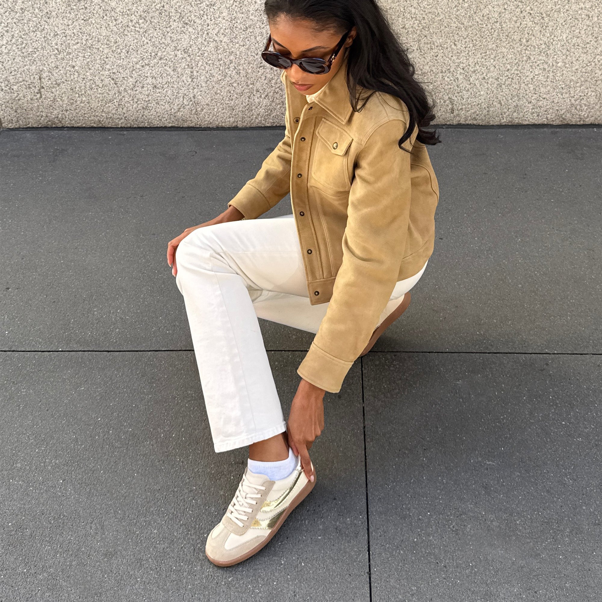 MERIT SNEAKERS WHITE GOLD LEATHER - Image 4