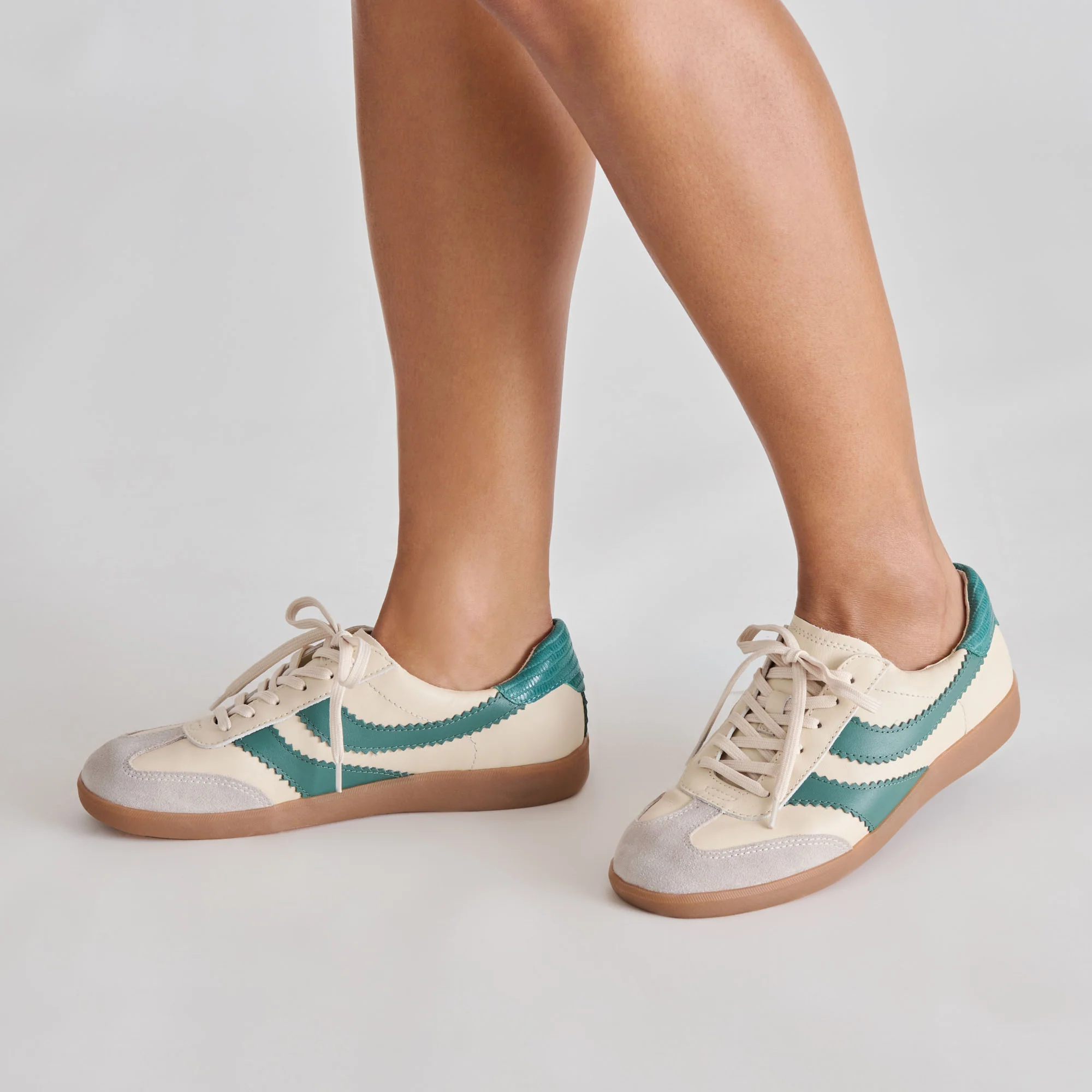 MERIT SNEAKERS WHITE GREEN LEATHER - Image 4