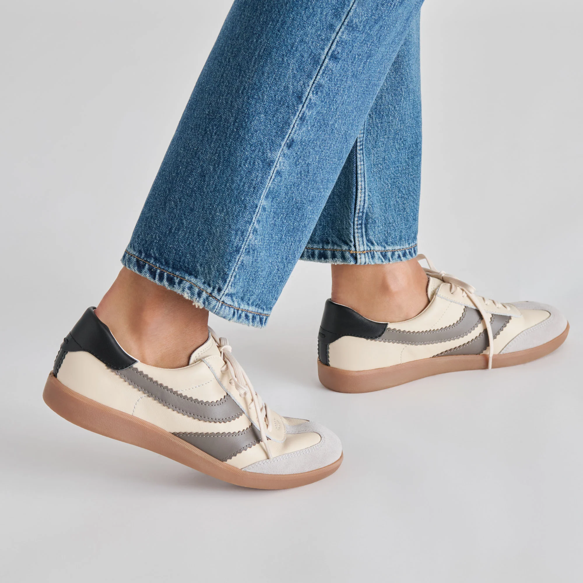 MERIT SNEAKERS WHITE GREY LEATHER - Image 4