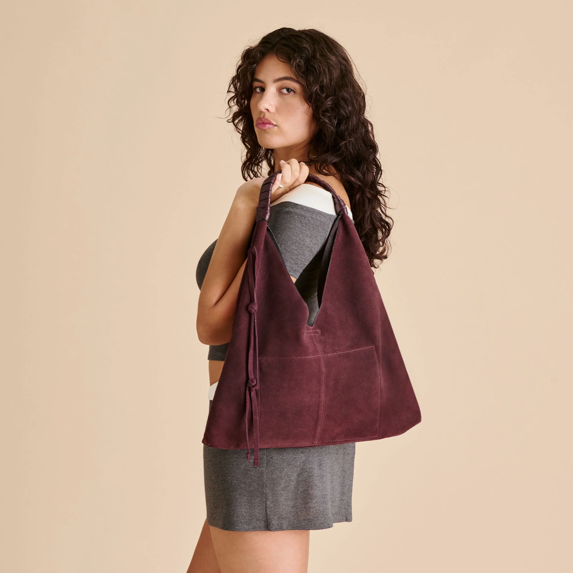 MERRICK TOTE BURGUNDY SUEDE - Image 4