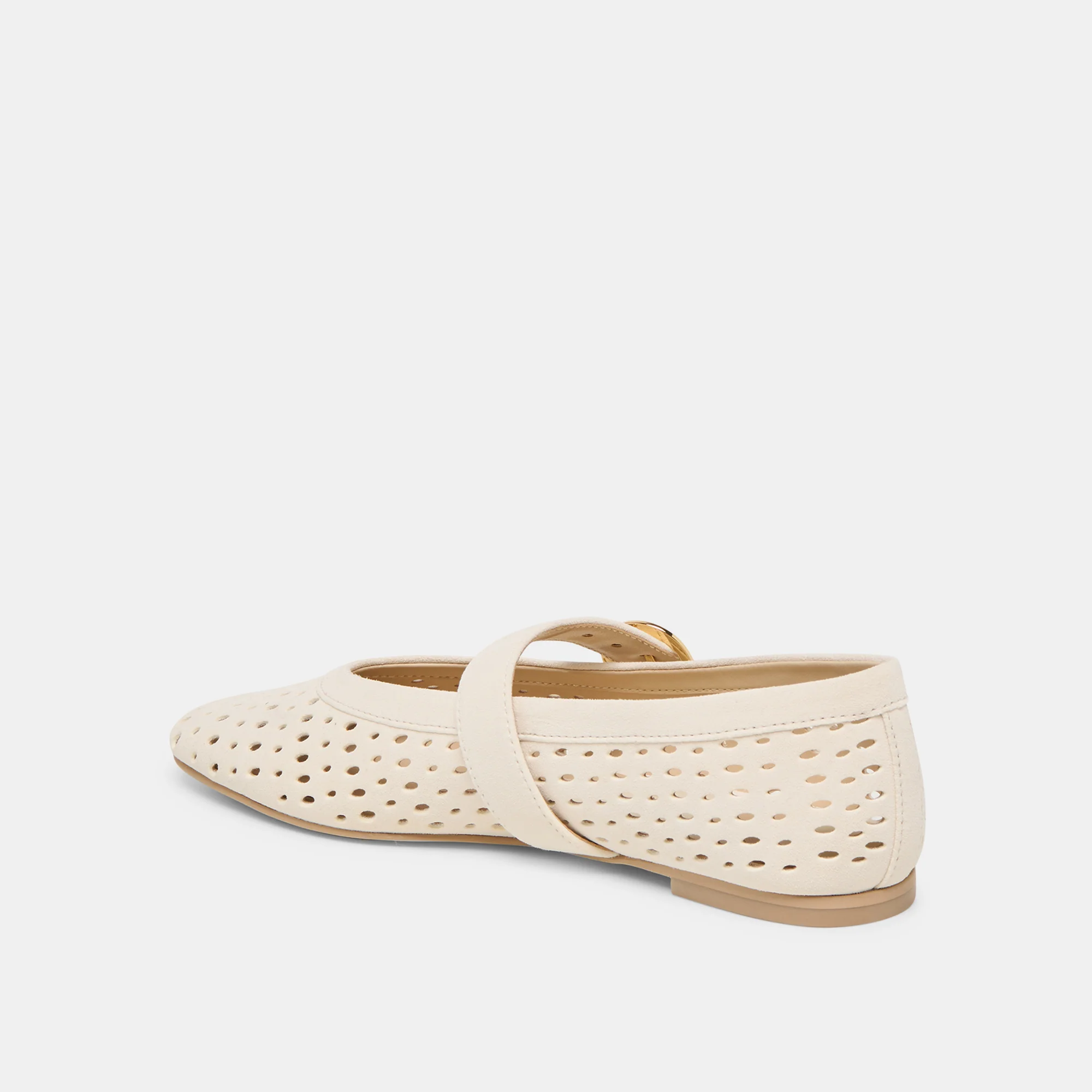 MIKEL BALLET FLATS CREME PERFORATED SUEDE - Image 7