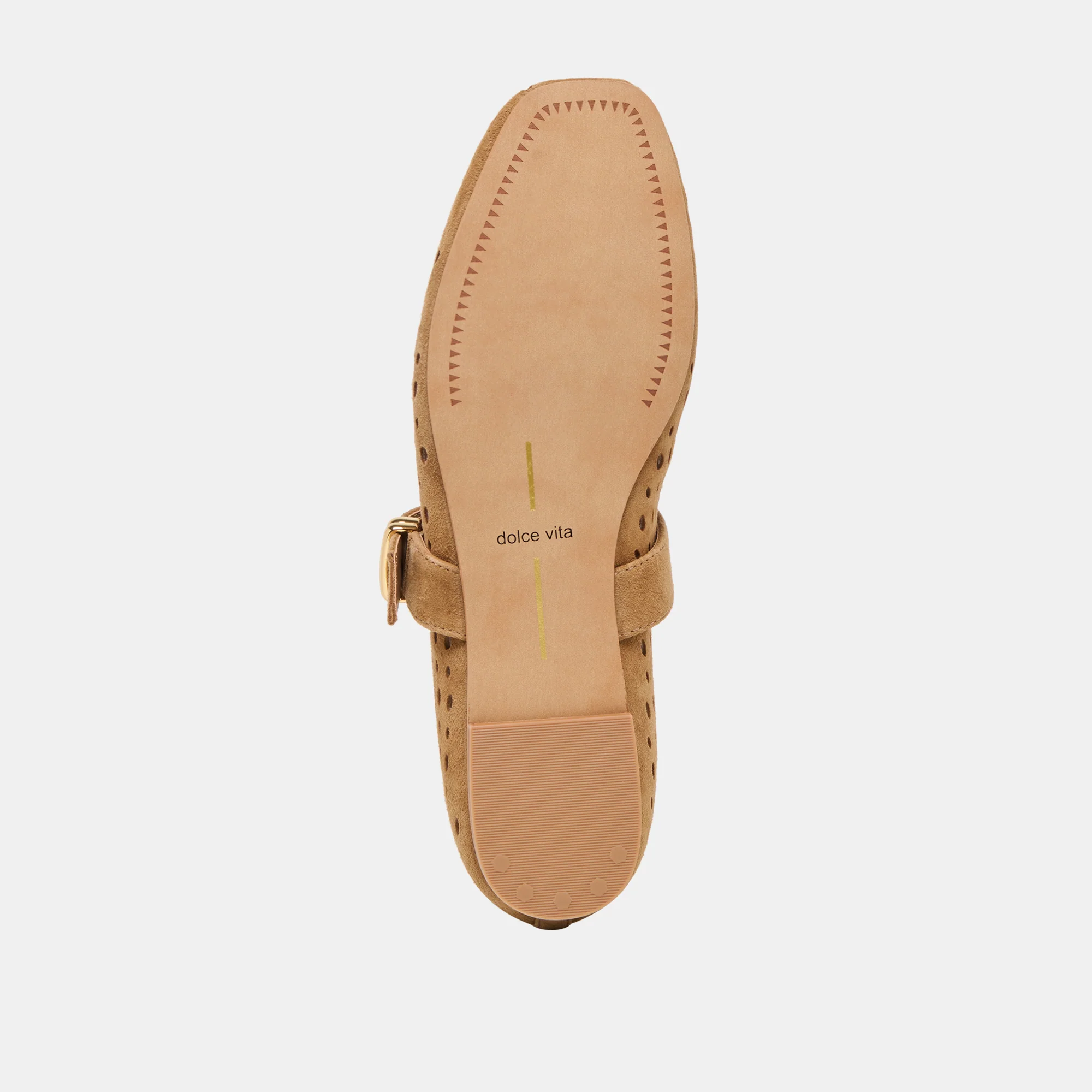 MIKEL BALLET FLATS LT BROWN PERFORATED SUEDE - Image 11