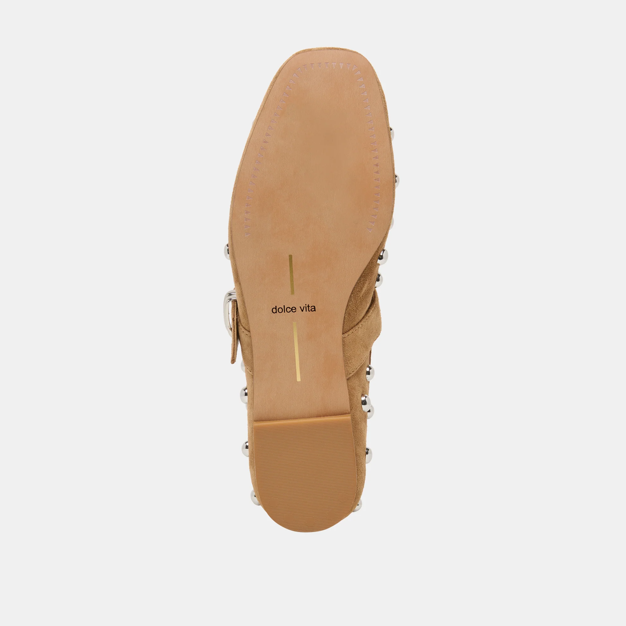 MIKEL STUD BALLET FLATS LT BROWN SUEDE - Image 11