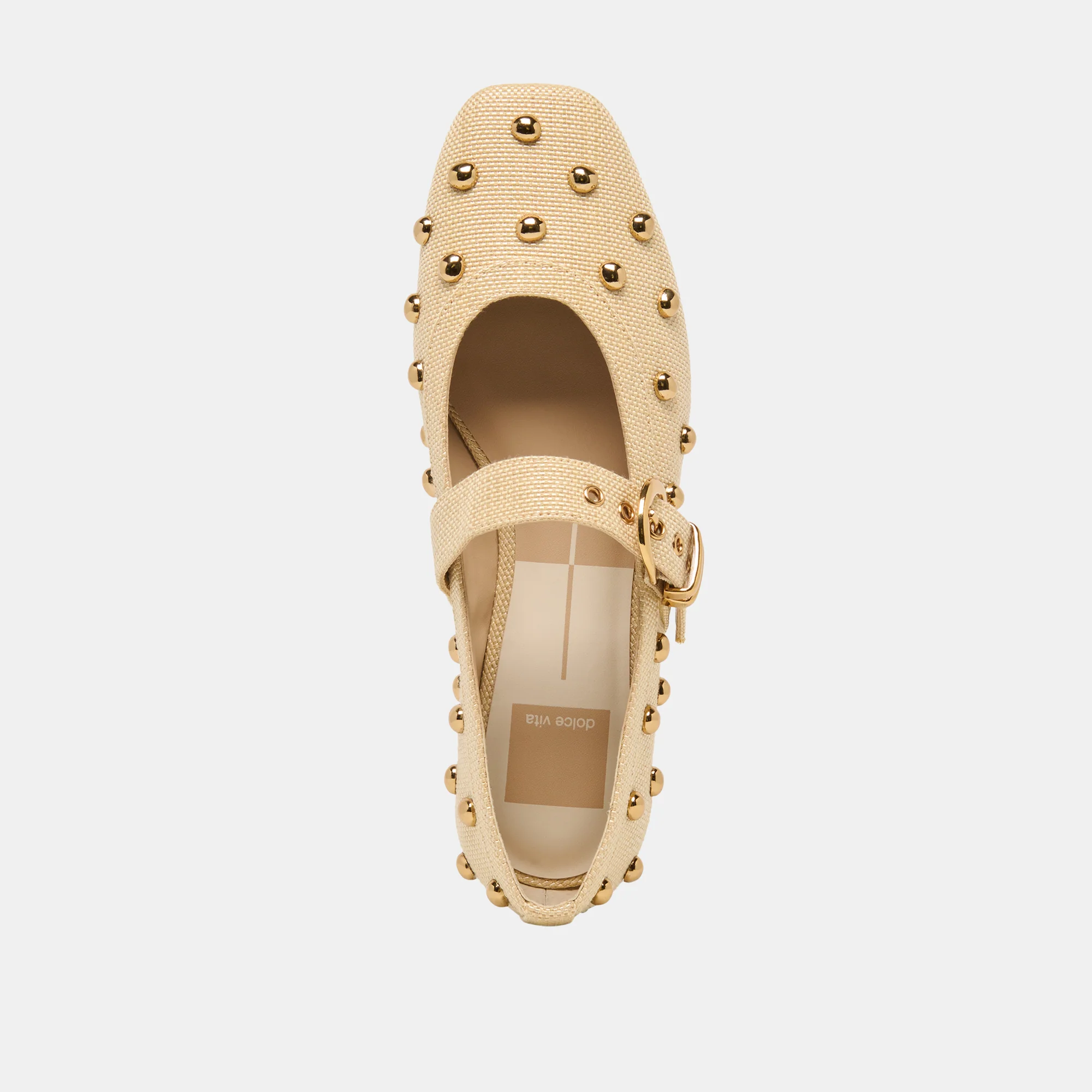 MIKEL STUD BALLET FLATS LT NATURAL RAFFIA - Image 11