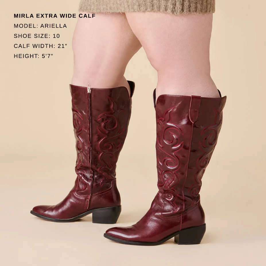 MIRLA EXTRA WIDE CALF BOOTS OXBLOOD LEATHER - Image 4