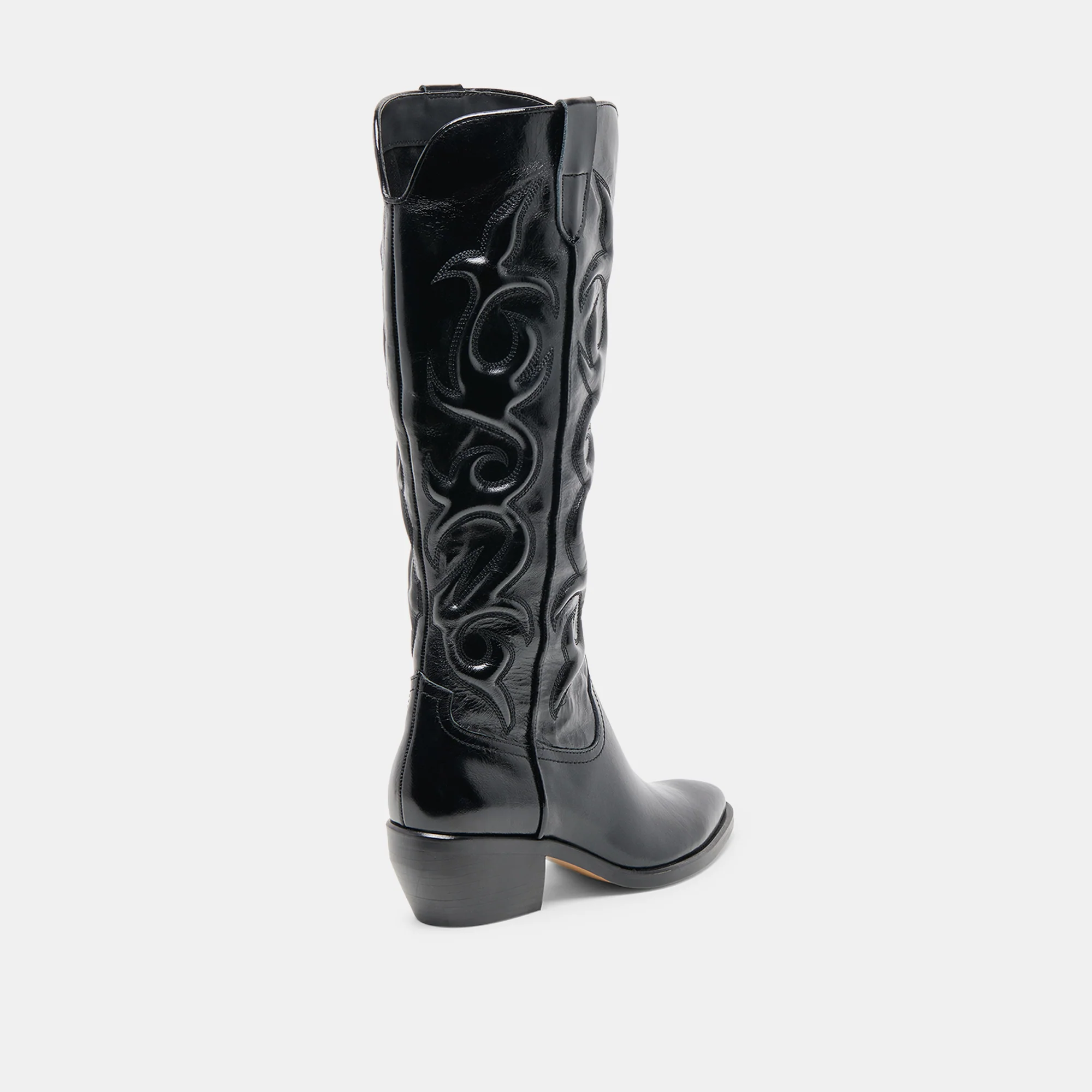MIRLA WIDE CALF BOOTS BLACK LEATHER - Image 5