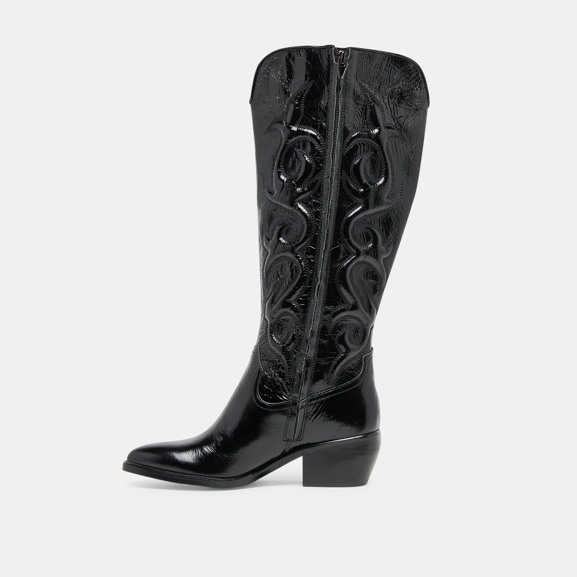 MIRLA WIDE CALF BOOTS BLACK LEATHER - Image 9