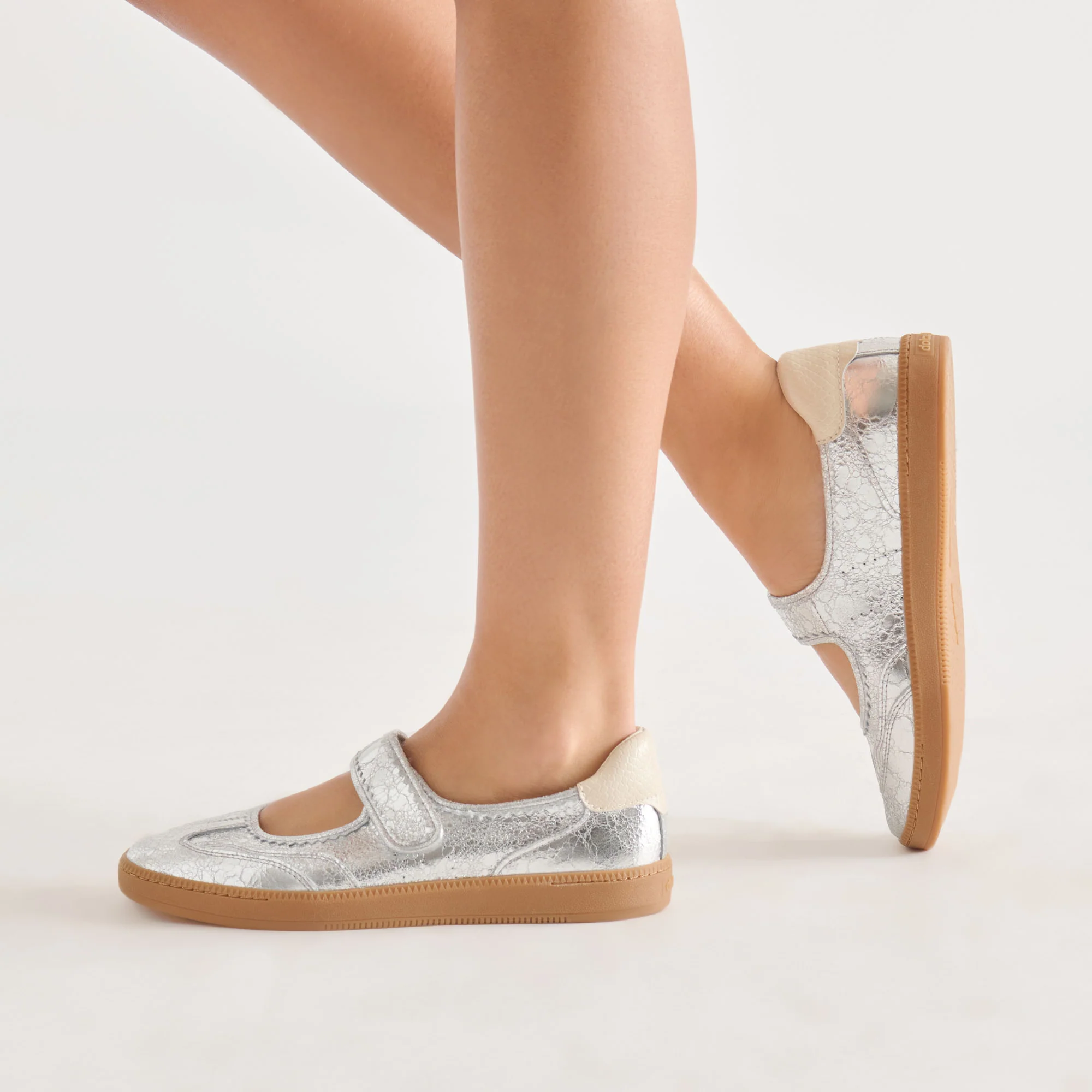 NANET SNEAKERS SILVER LEATHER - Image 4