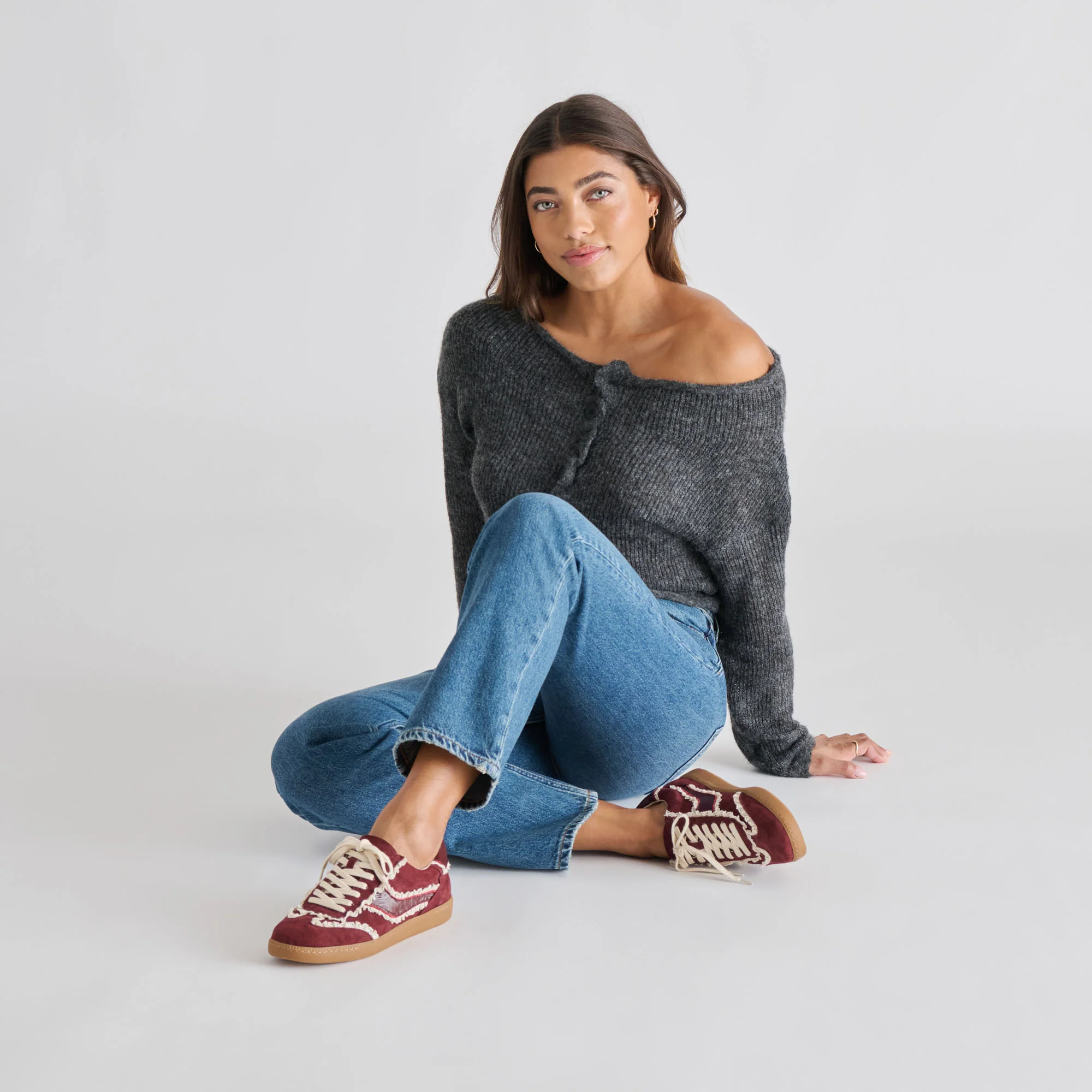 NOTICE LACE SNEAKERS OXBLOOD SUEDE - Image 2