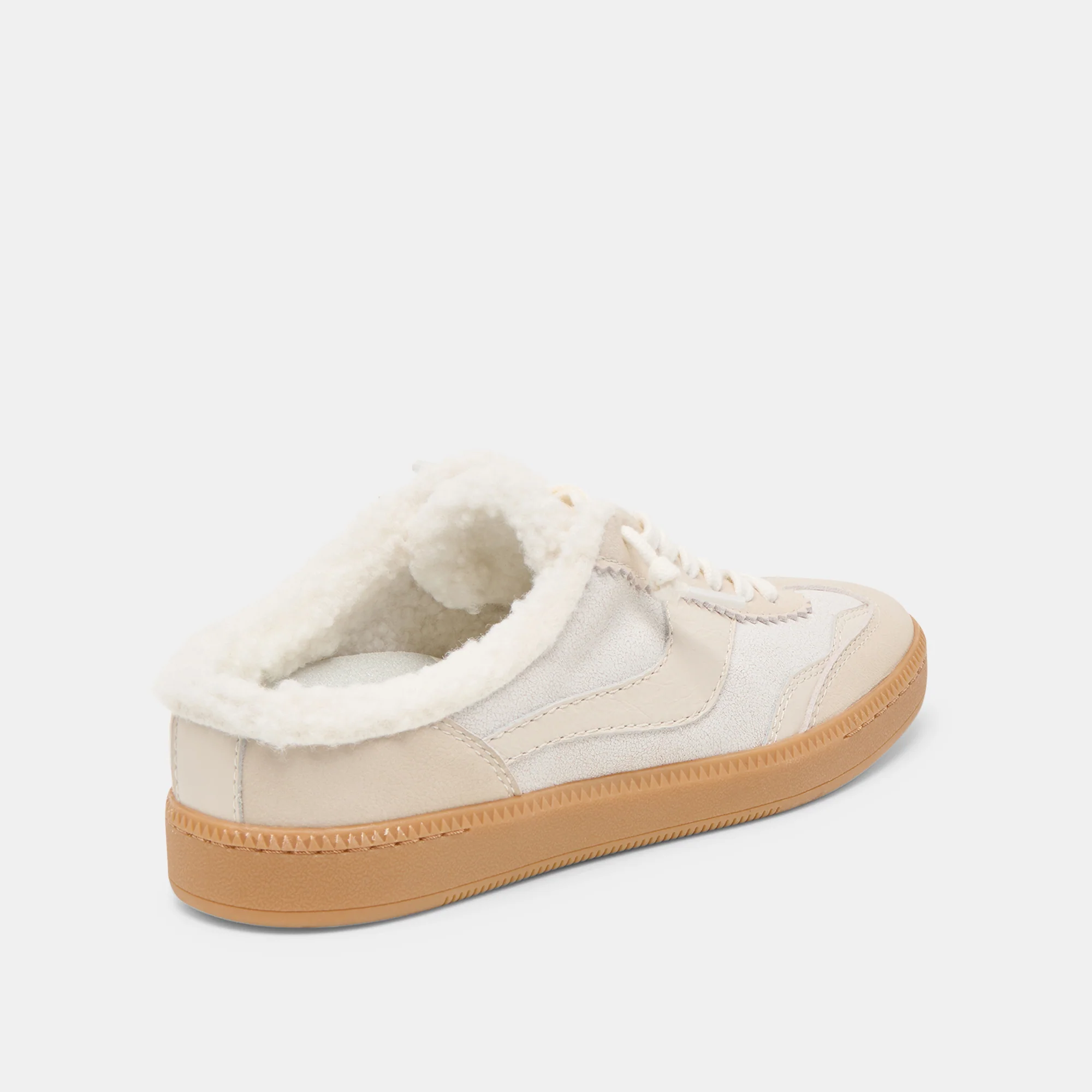 NOTICE SLIDE PLUSH SNEAKERS OFF WHITE CRACKLED LEATHER - Image 5