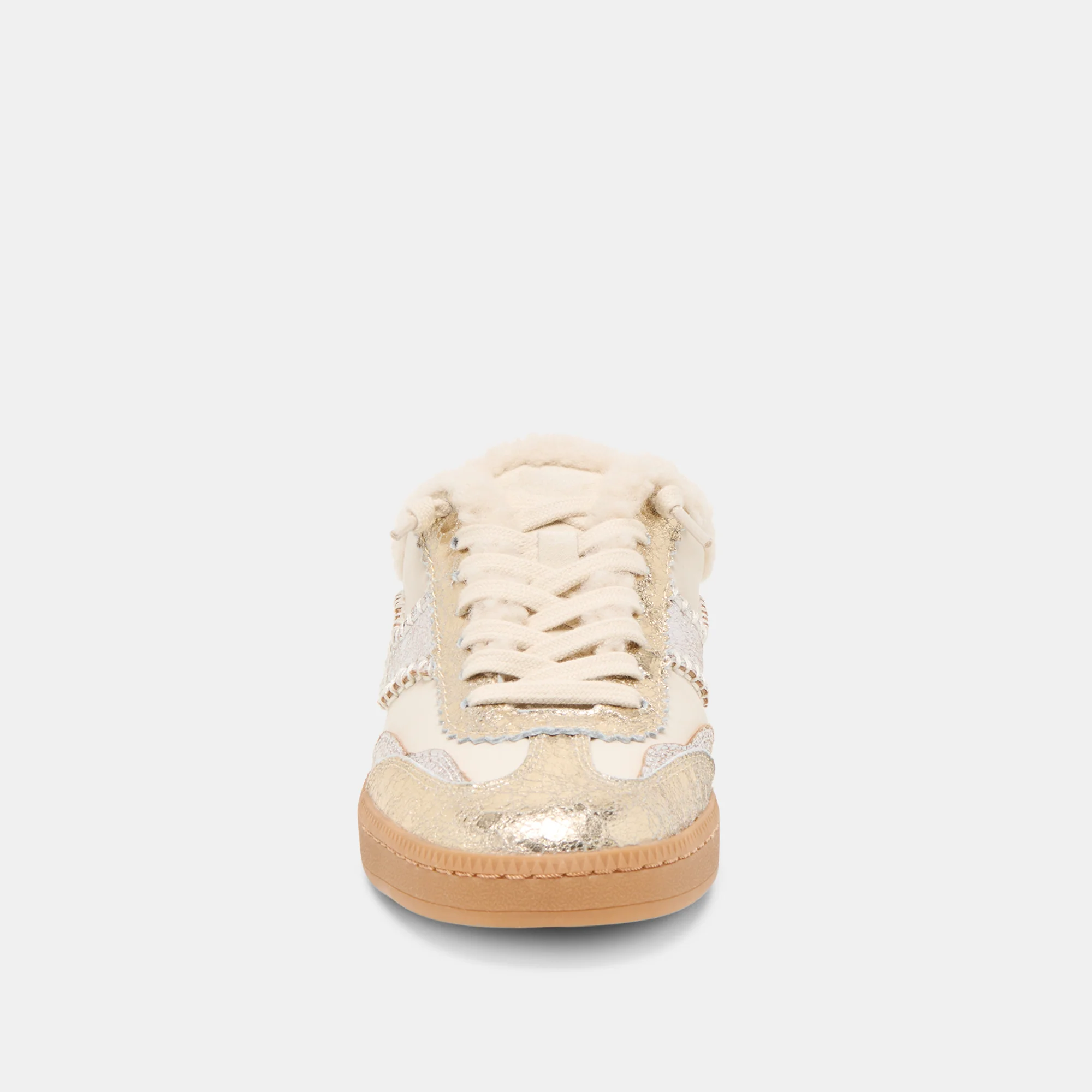 NOTICE SLIDE PLUSH SILVER GOLD CRACKLED LEATHER - Image 6