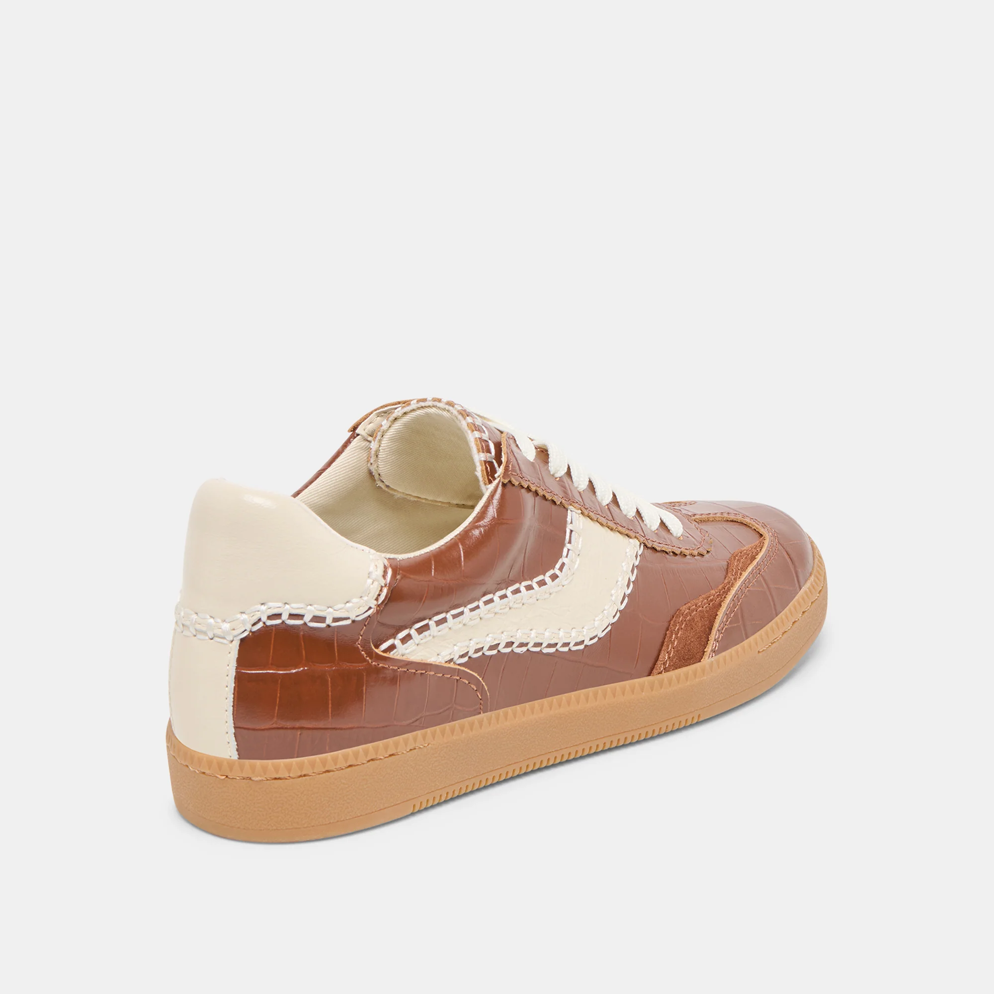 NOTICE STITCH  SNEAKERS COGNAC CROCO EMBOSSED LEATHER - Image 5