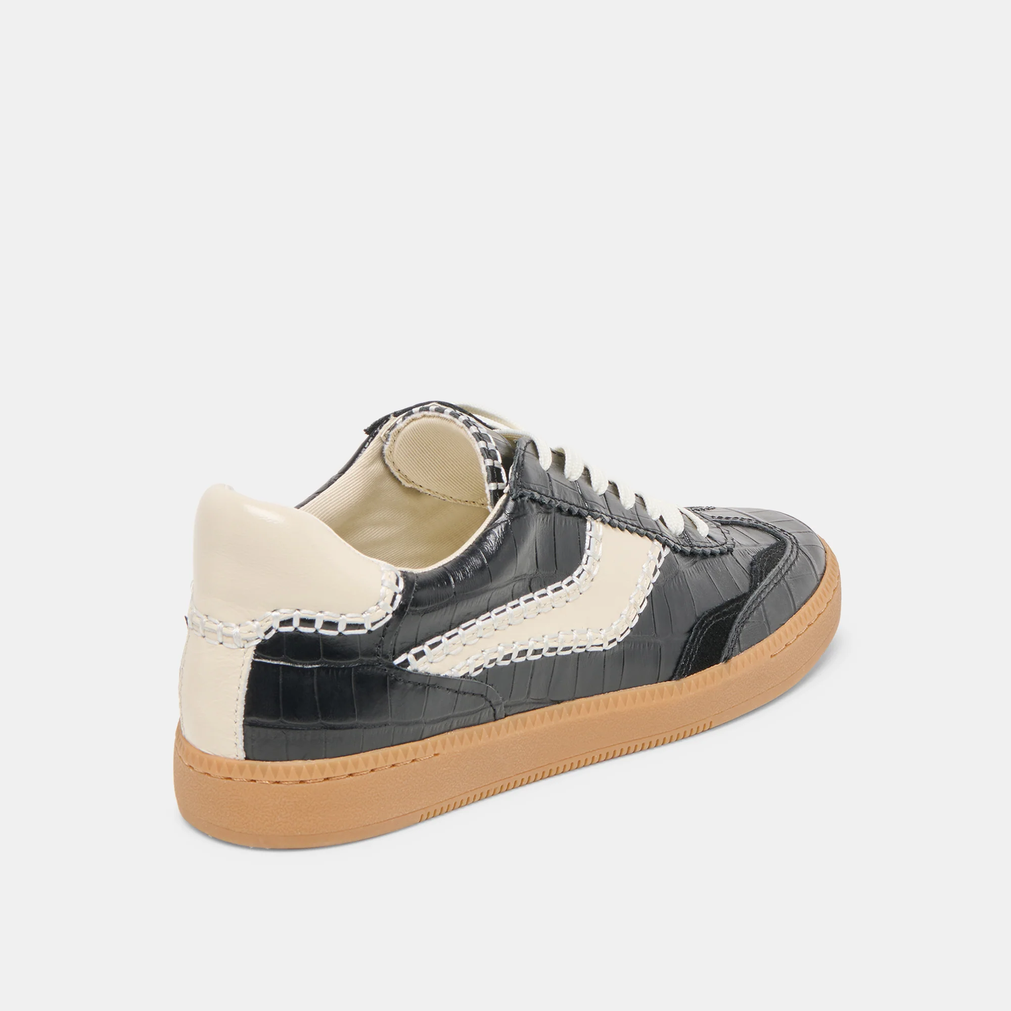 NOTICE STITCH SNEAKERS NOIR CROCO EMBOSSED LEATHER - Image 5