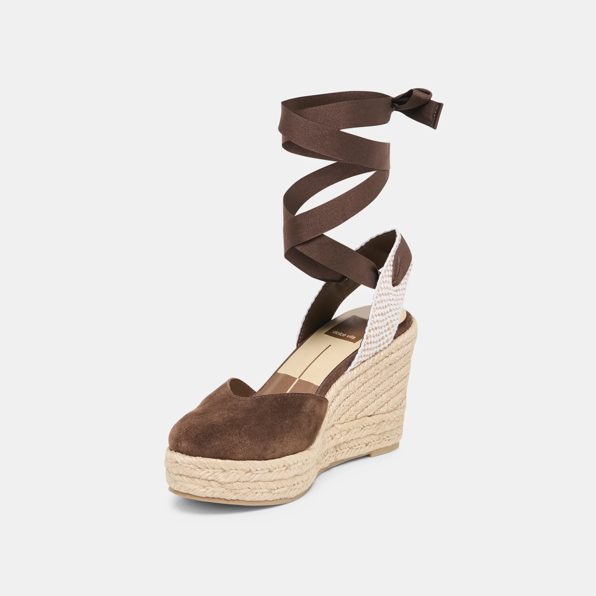 NOURA WEDGES DK BROWN SUEDE - Image 5
