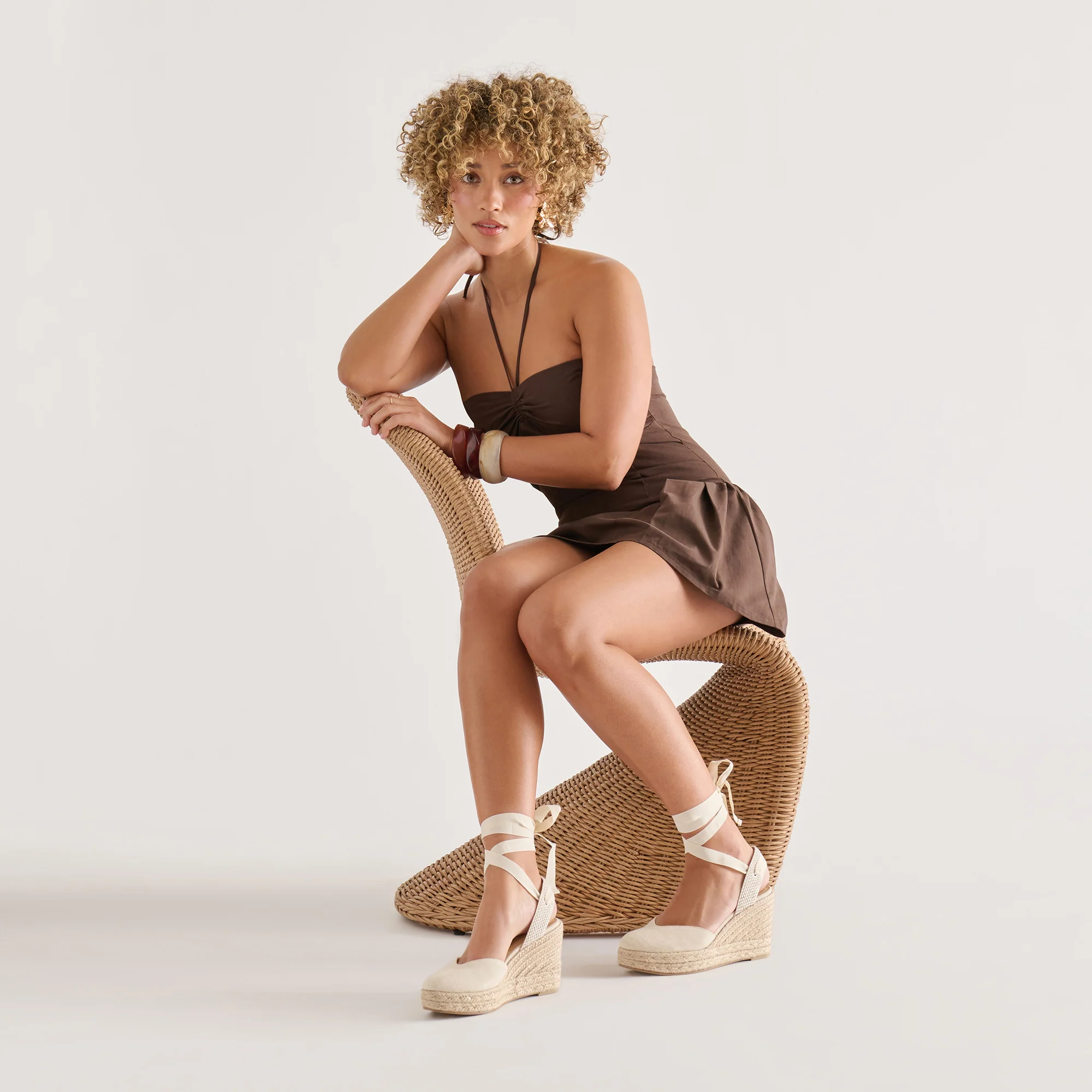 NOURA WEDGES ECRU LINEN - Image 4
