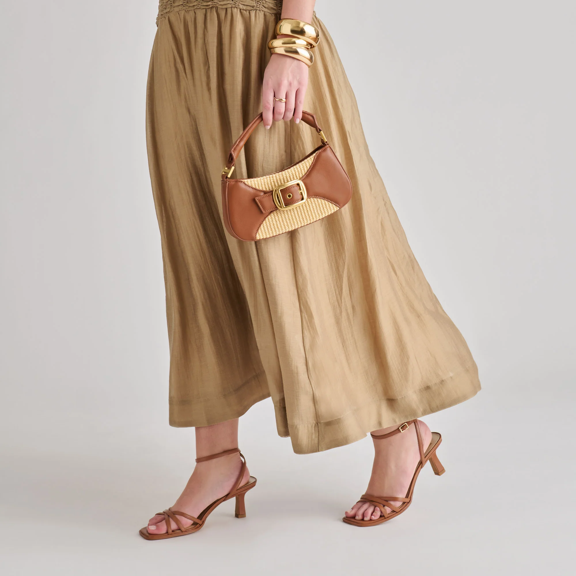 NUALA RAFFIA HANDBAG SADDLE STELLA - Image 9