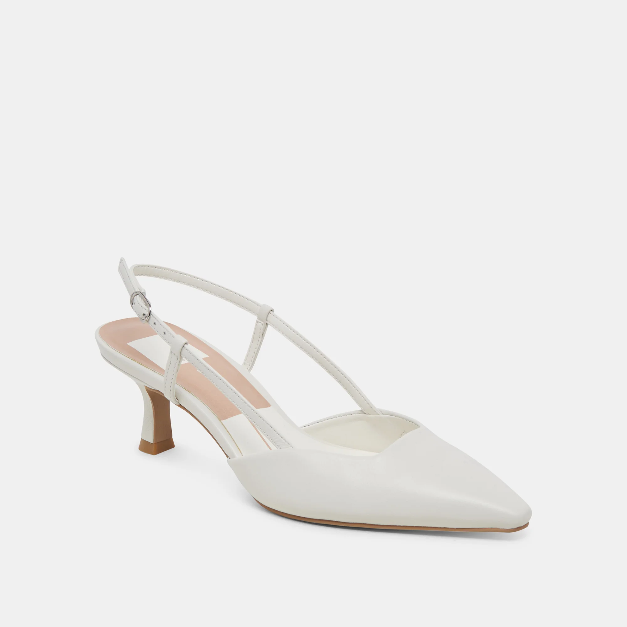 ODELA HEELS WHITE LEATHER - Image 3
