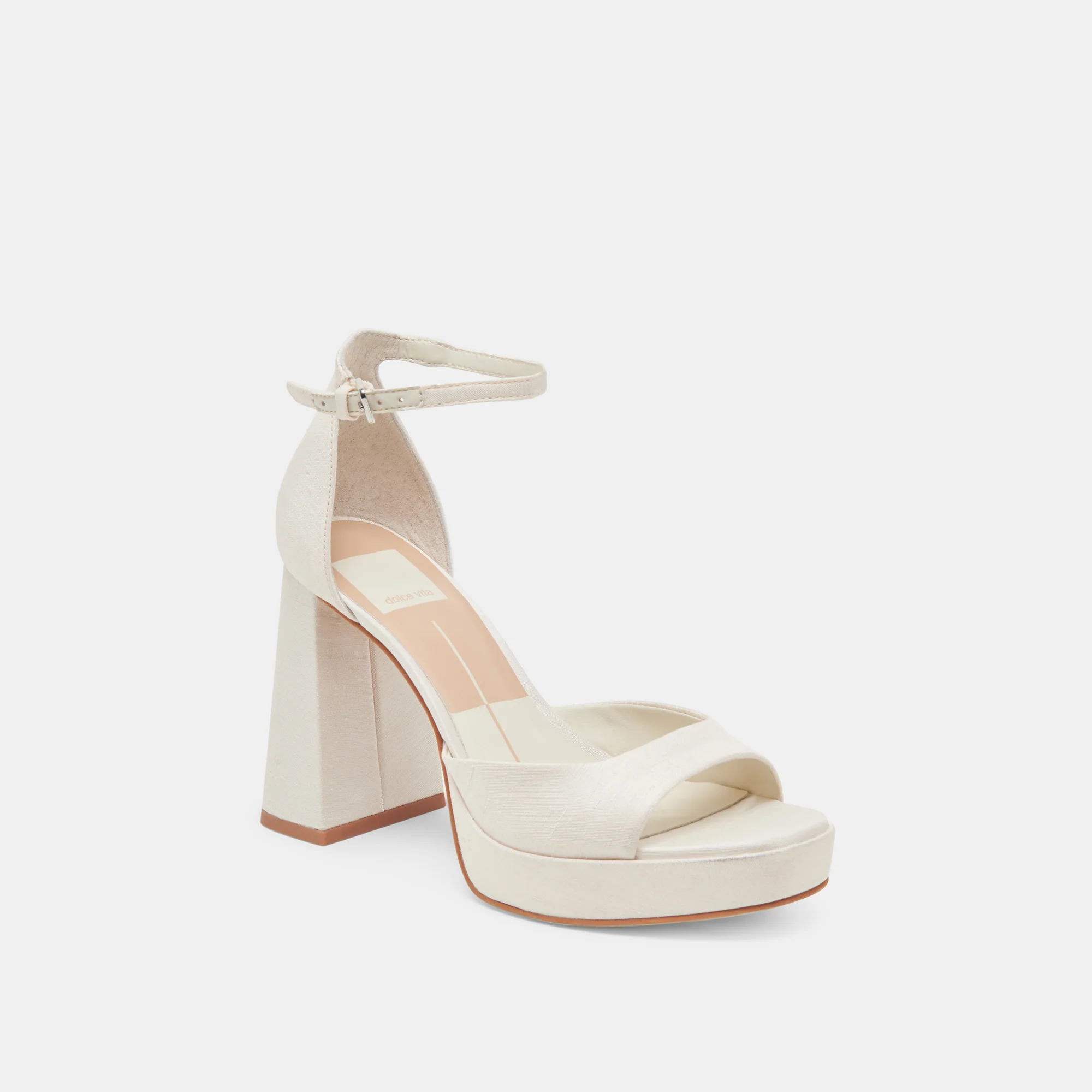 PANDRO HEELS WHITE SATIN - Image 3