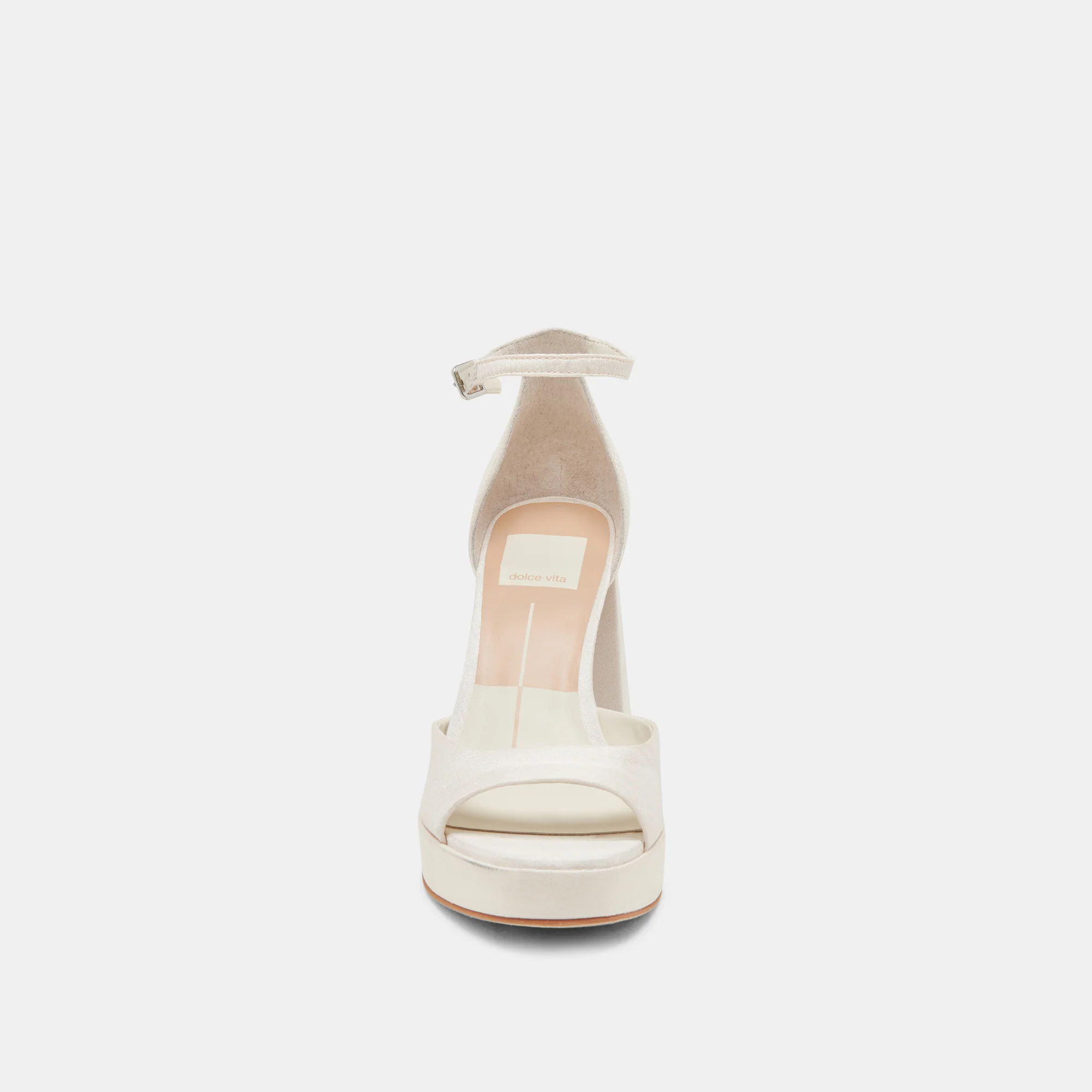 PANDRO WIDE HEELS WHITE SATIN - Image 6