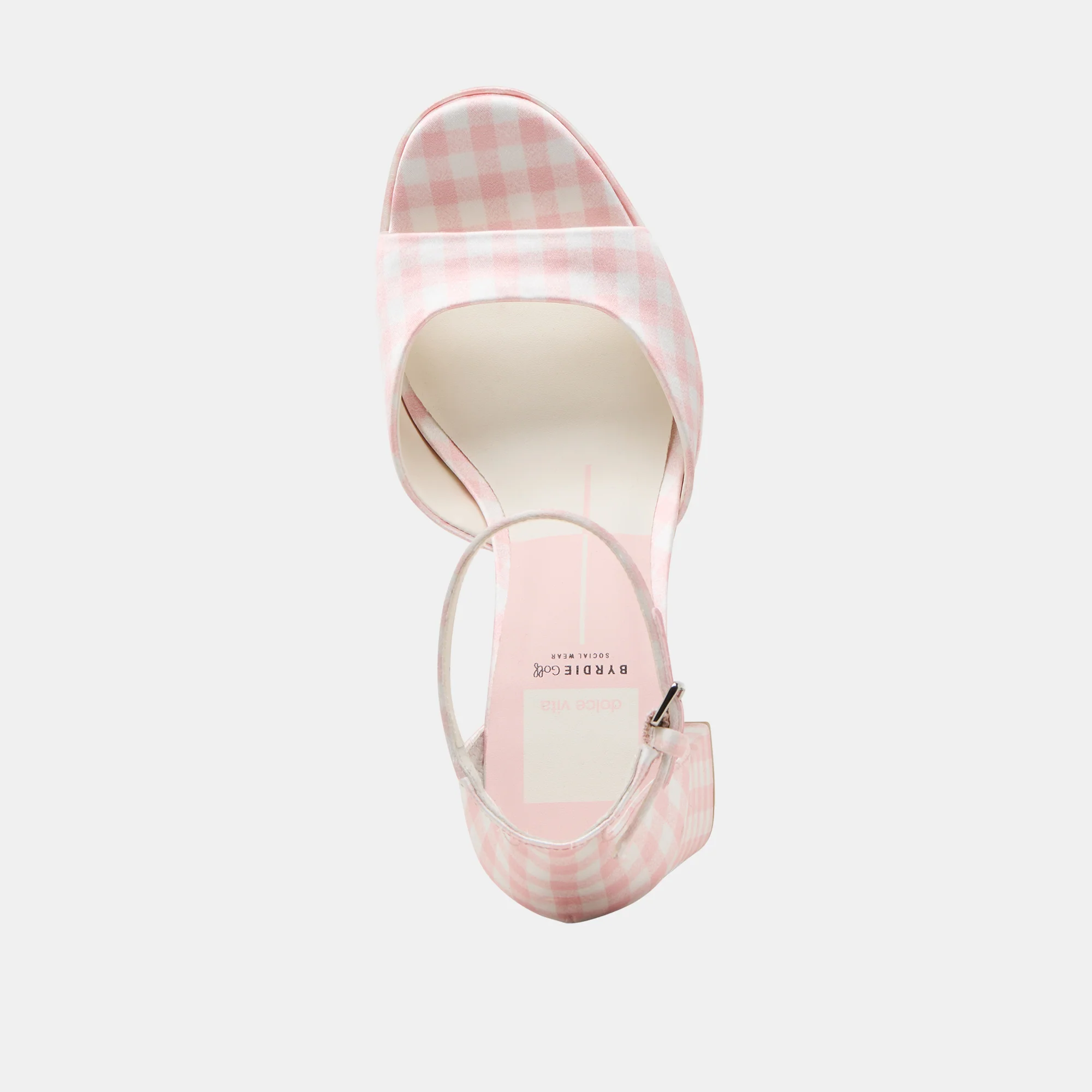 PANDRO X BYRDIE GOLF WIDE HEELS PINK PLAID GINGHAM - Image 8