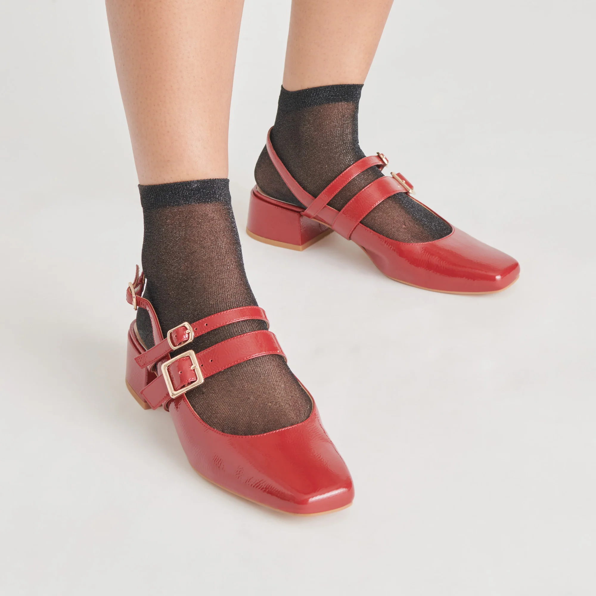 PATZY HEELS CRIMSON CRINKLE PATENT LEATHER - Image 2
