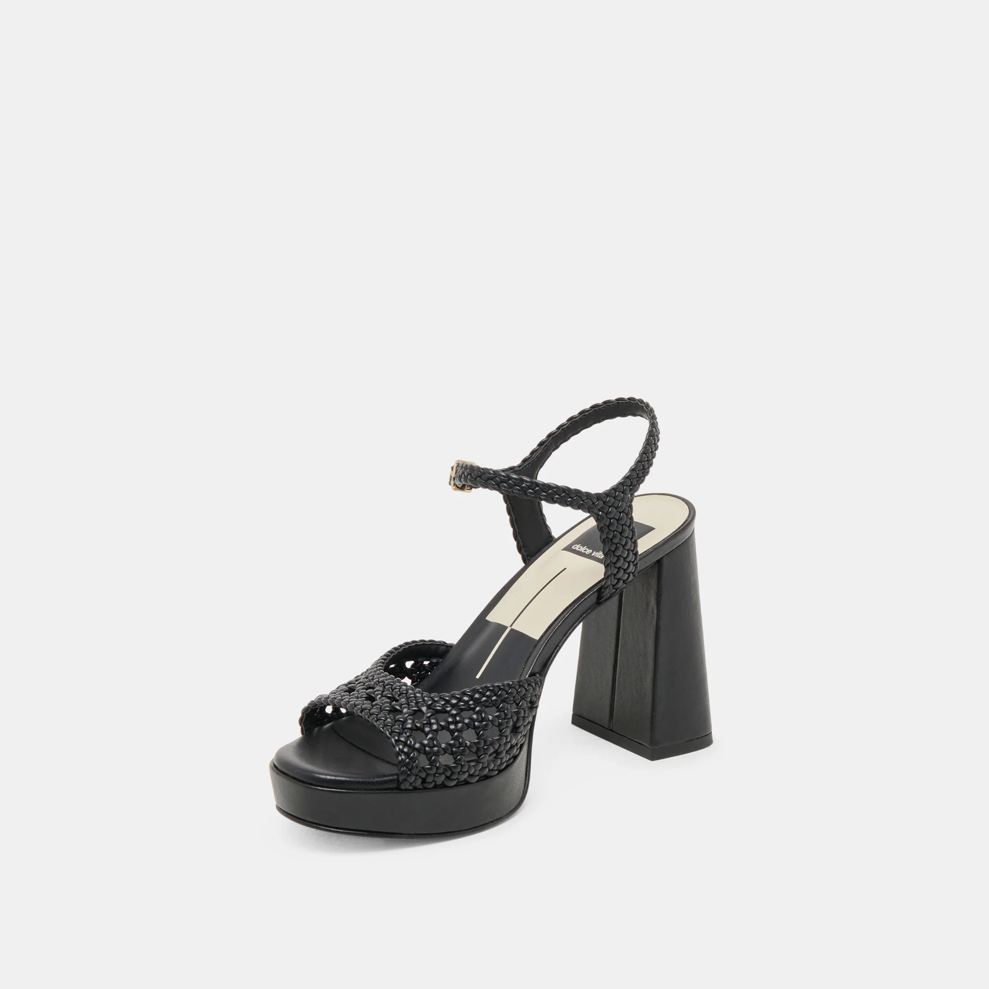 PEYTEN WIDE HEELS BLACK WOVEN STELLA - Image 4