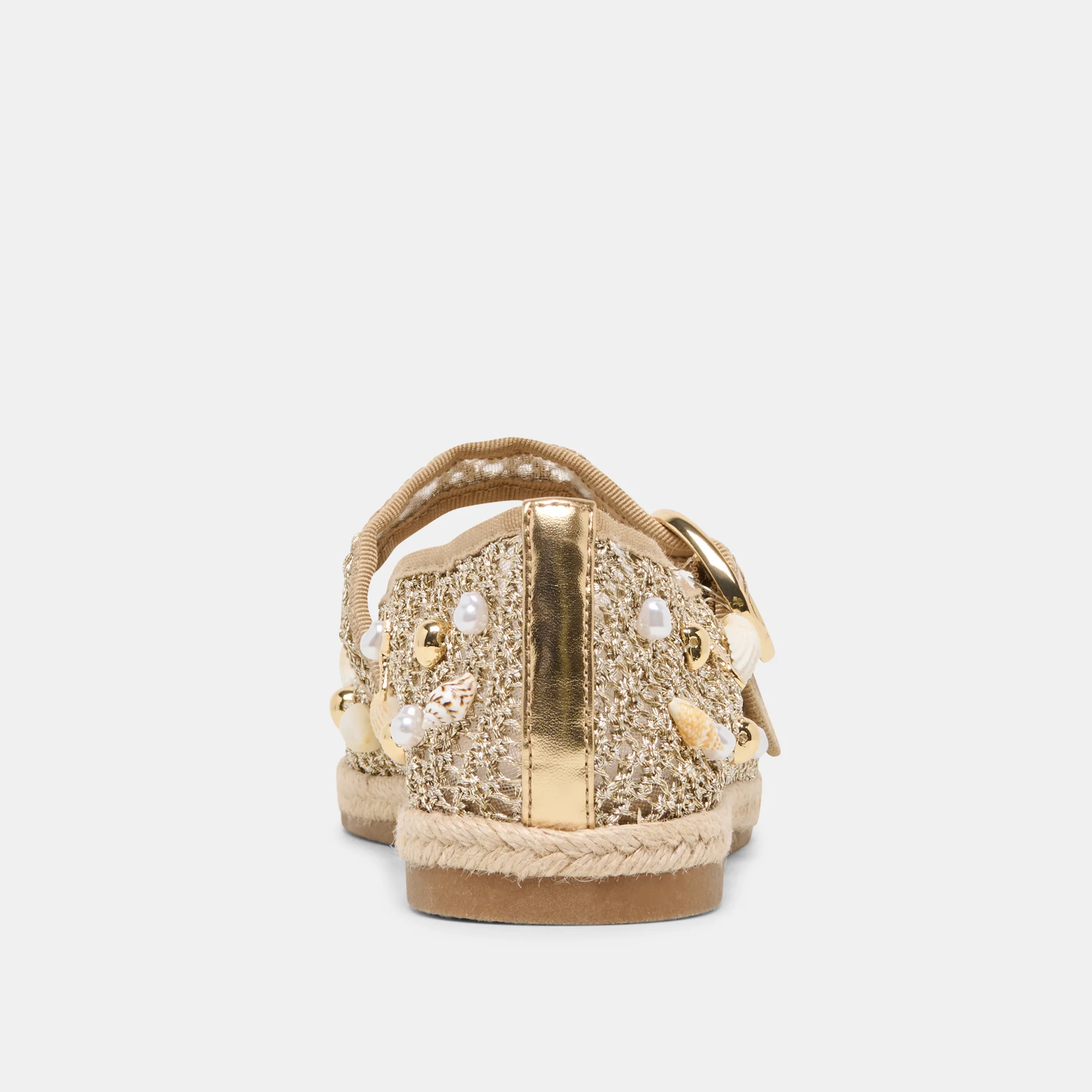 RALPH BALLET FLATS GOLD BEADED RAFFIA - Image 7