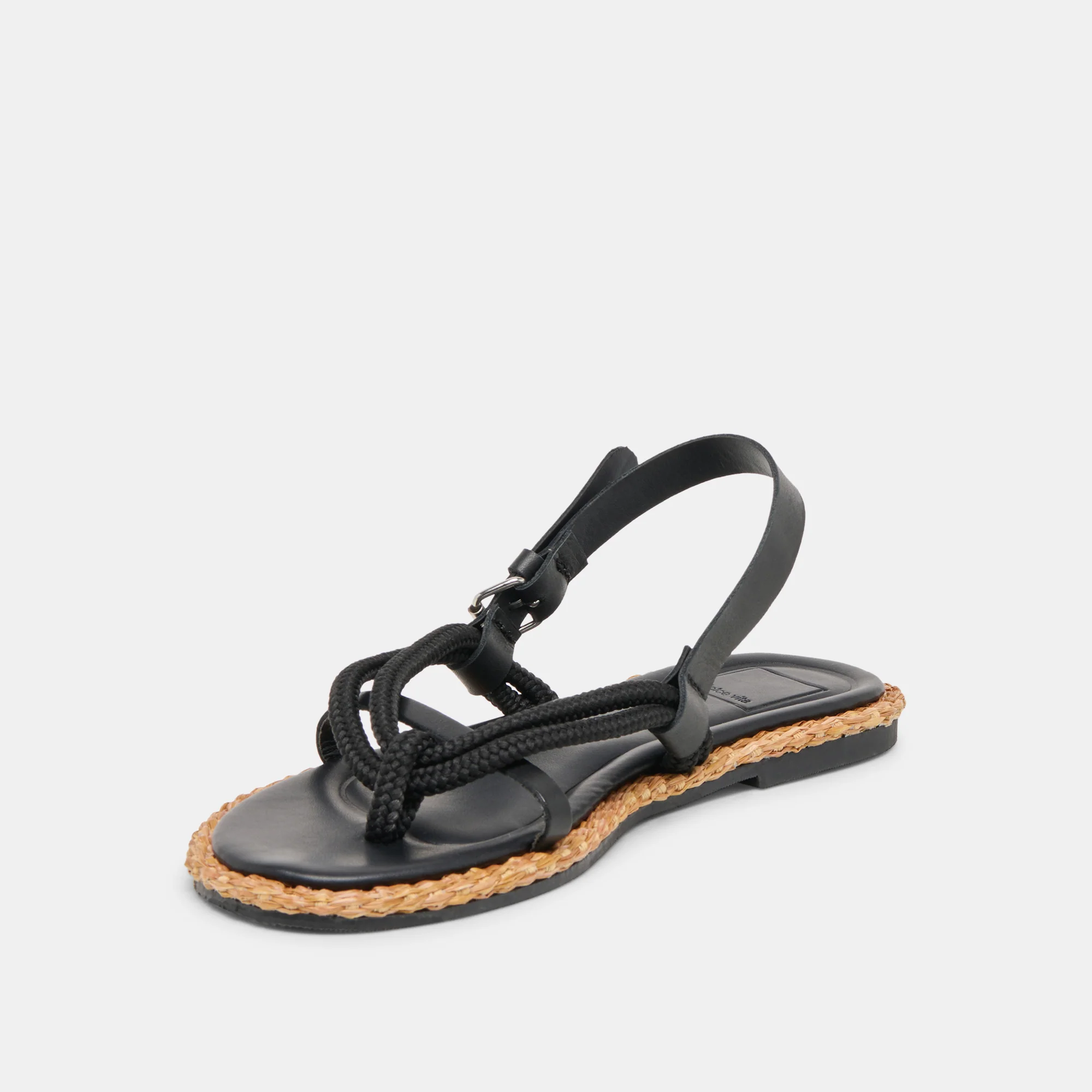REED SANDALS BLACK LEATHER - Image 7