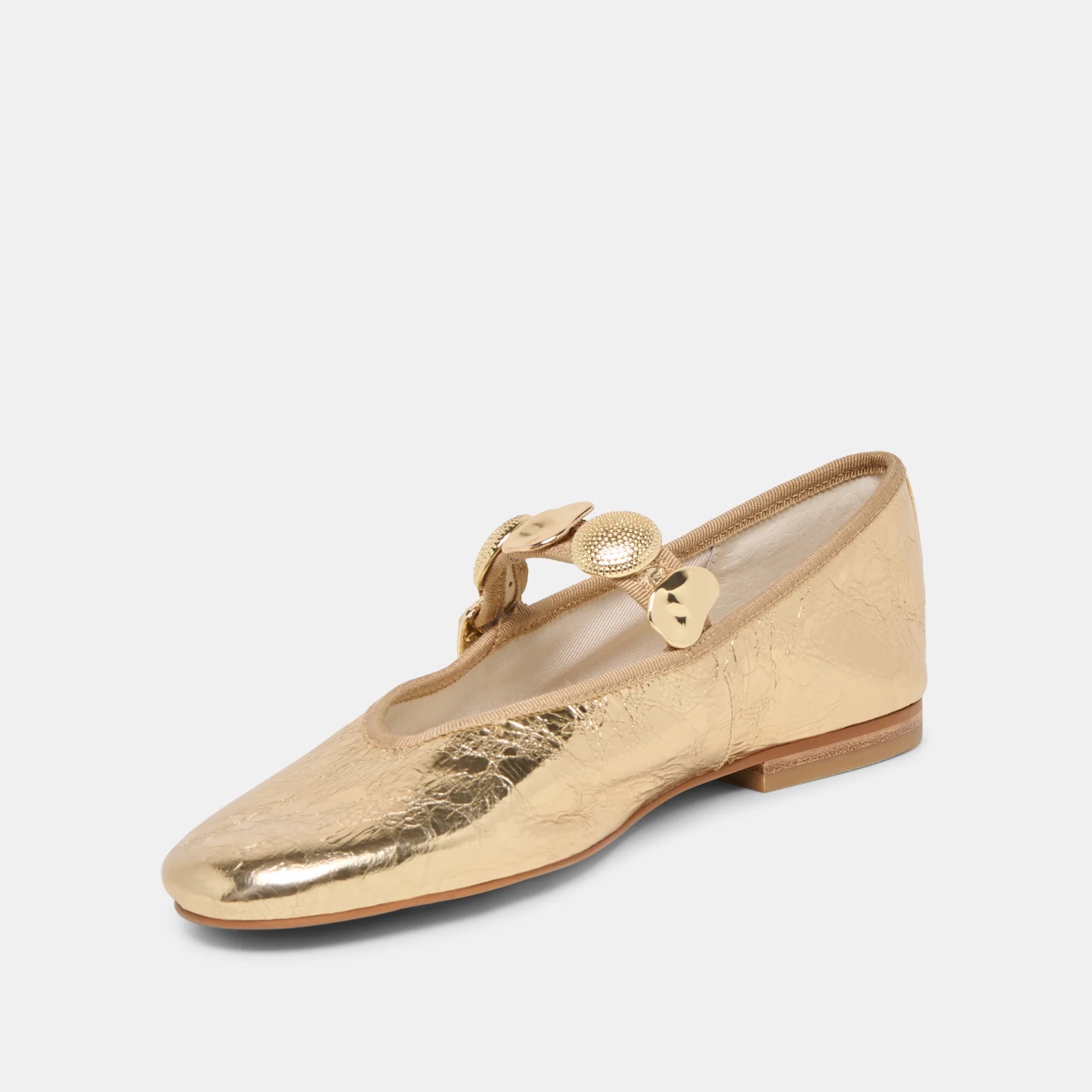 RELAN BALLET FLATS GOLD DISTRESSED LEATHER - Image 4