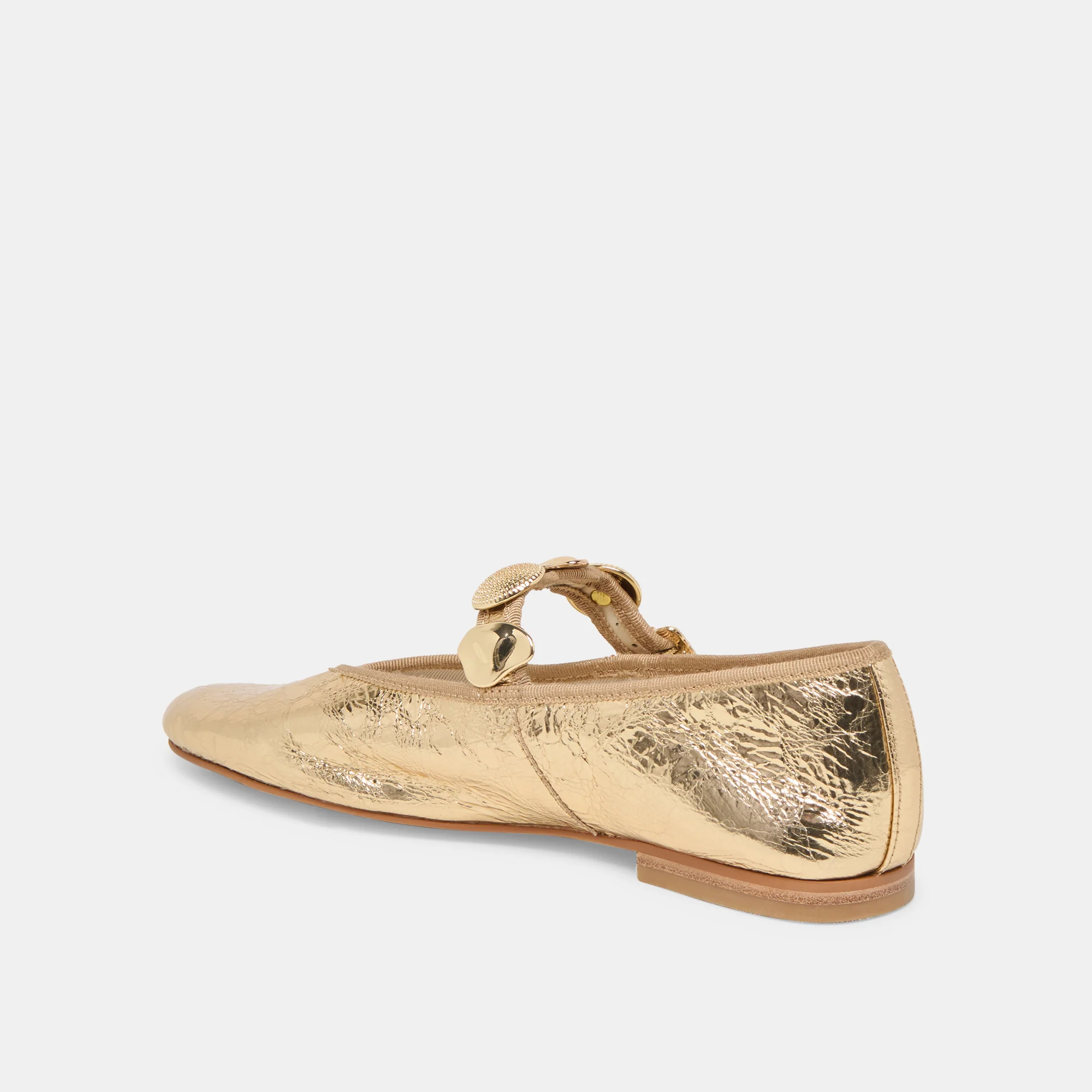 RELAN BALLET FLATS GOLD DISTRESSED LEATHER - Image 5