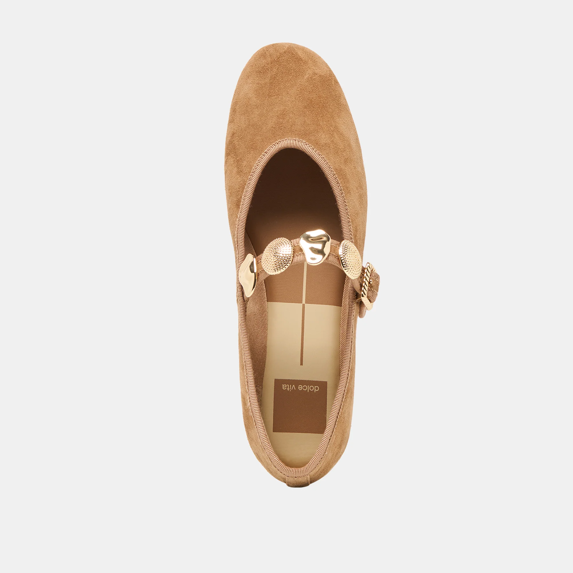 RELAN BALLET FLATS LT BROWN SUEDE - Image 10