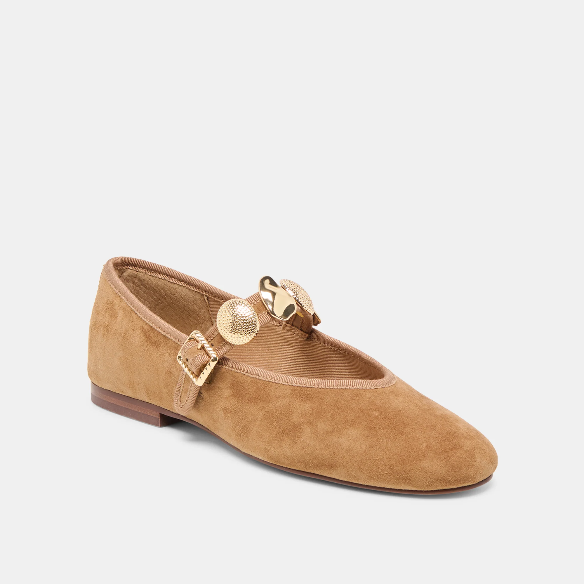 RELAN BALLET FLATS LT BROWN SUEDE - Image 3