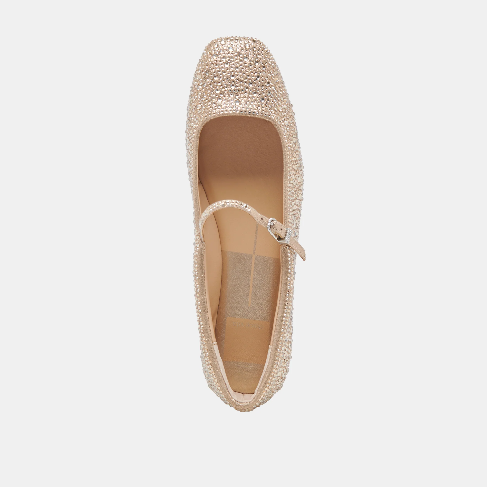 REYES CRYSTAL BALLET FLATS LIGHT GOLD CRYSTAL - Image 8