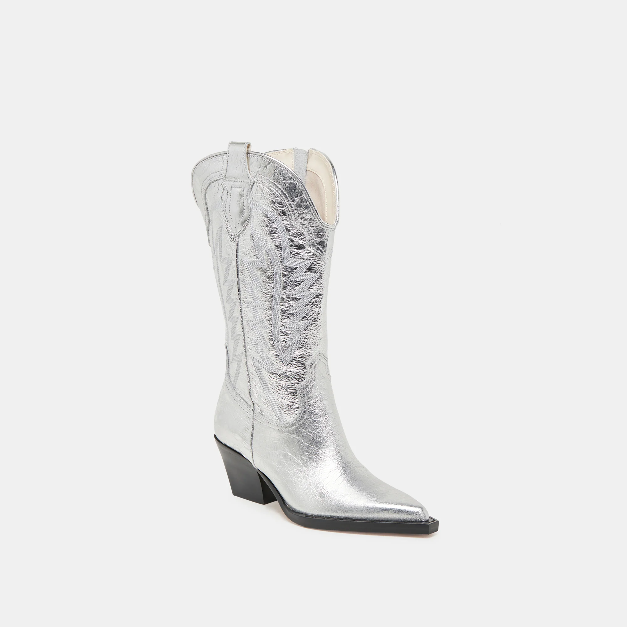 RYLAND EXTRA WIDE CALF BOOTS SILVER DISTRESSED LEATHER - Image 3