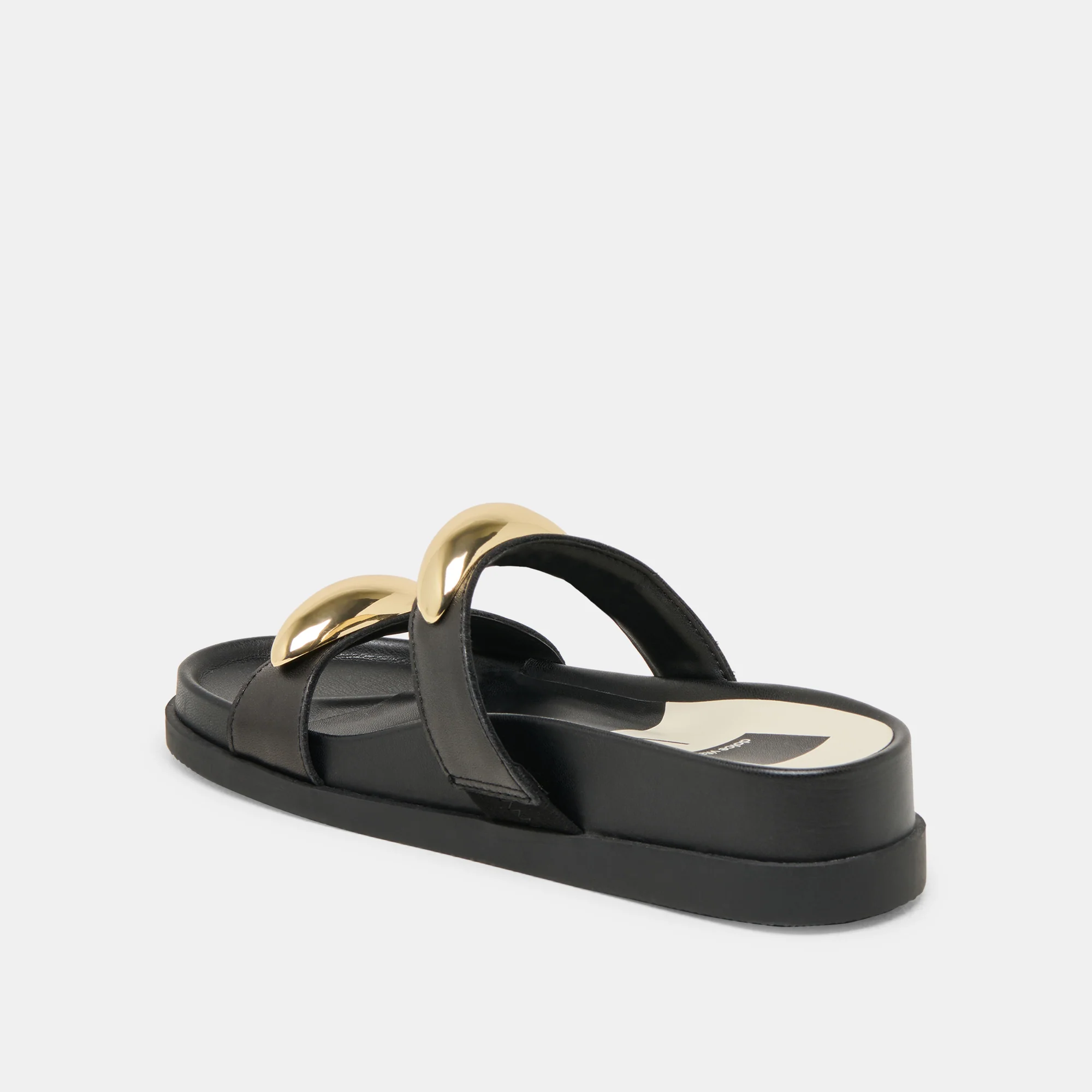 SATINE SANDALS BLACK LEATHER - Image 7