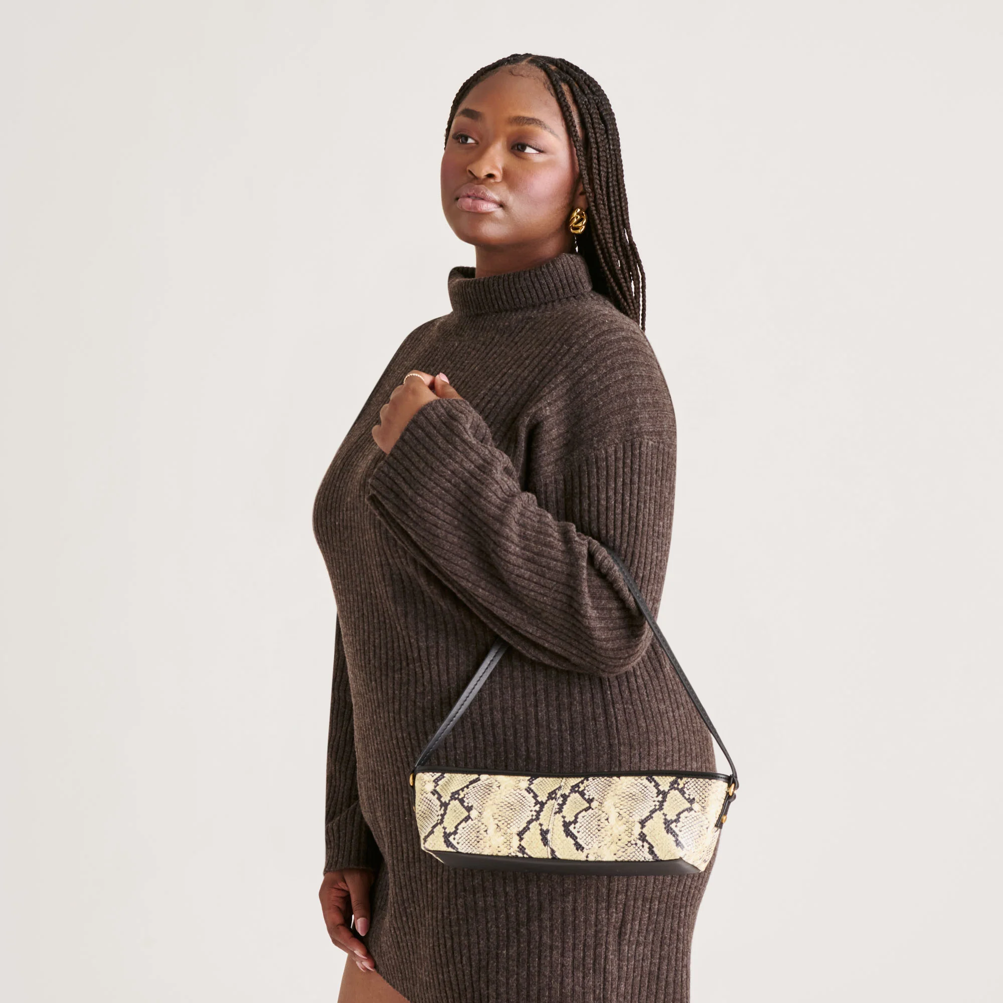 SAVAII SHOULDER BAG BLACK WHITE SNAKE STELLA - Image 4