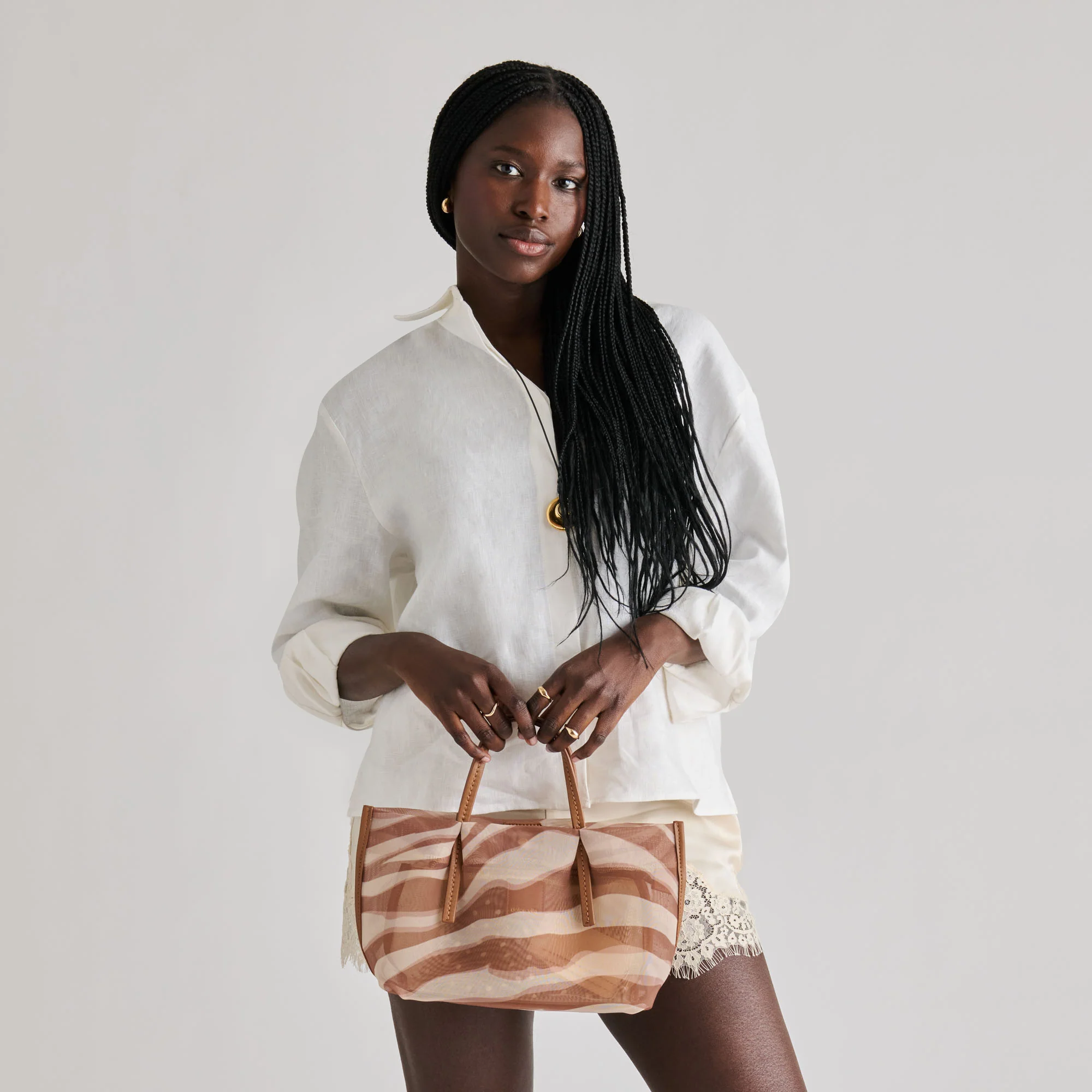 SELENE HANDBAG ZEBRA MESH - Image 3