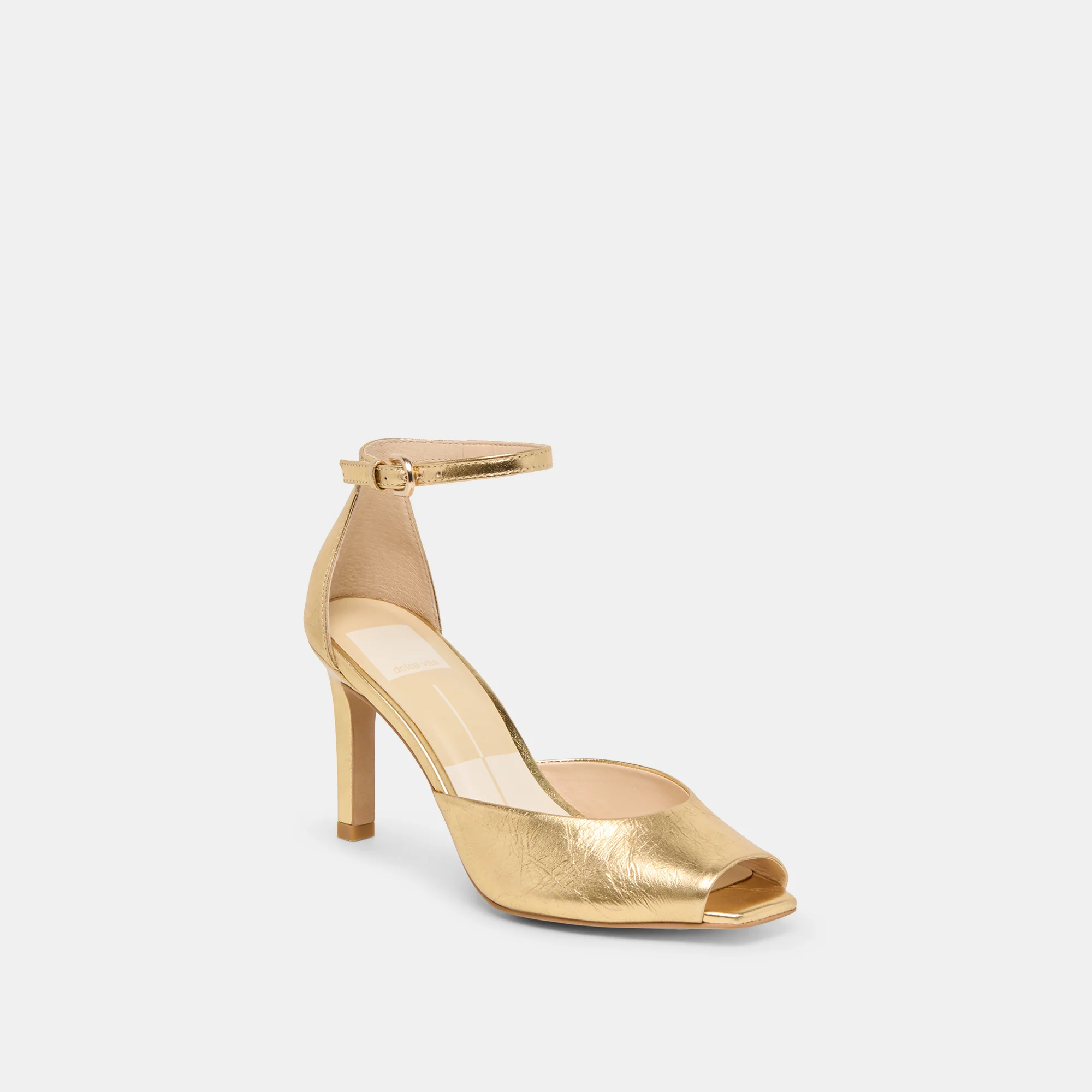 SERLO HEELS GOLD CRINKLE PATENT - Image 3