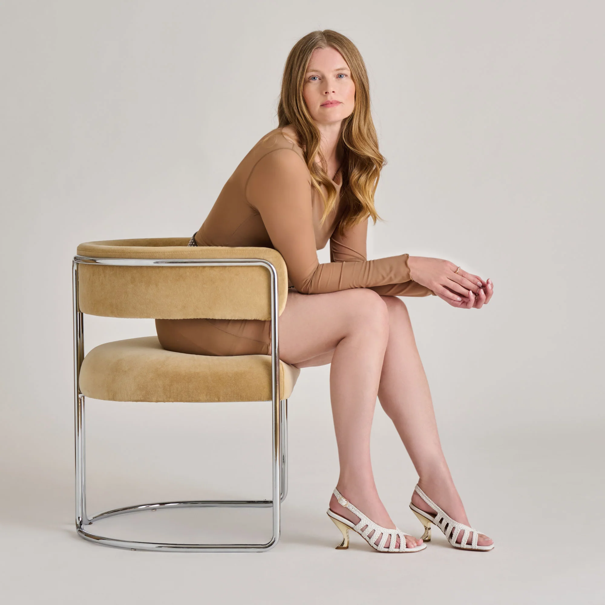 SICILY HEELS WHITE WOVEN LEATHER - Image 2