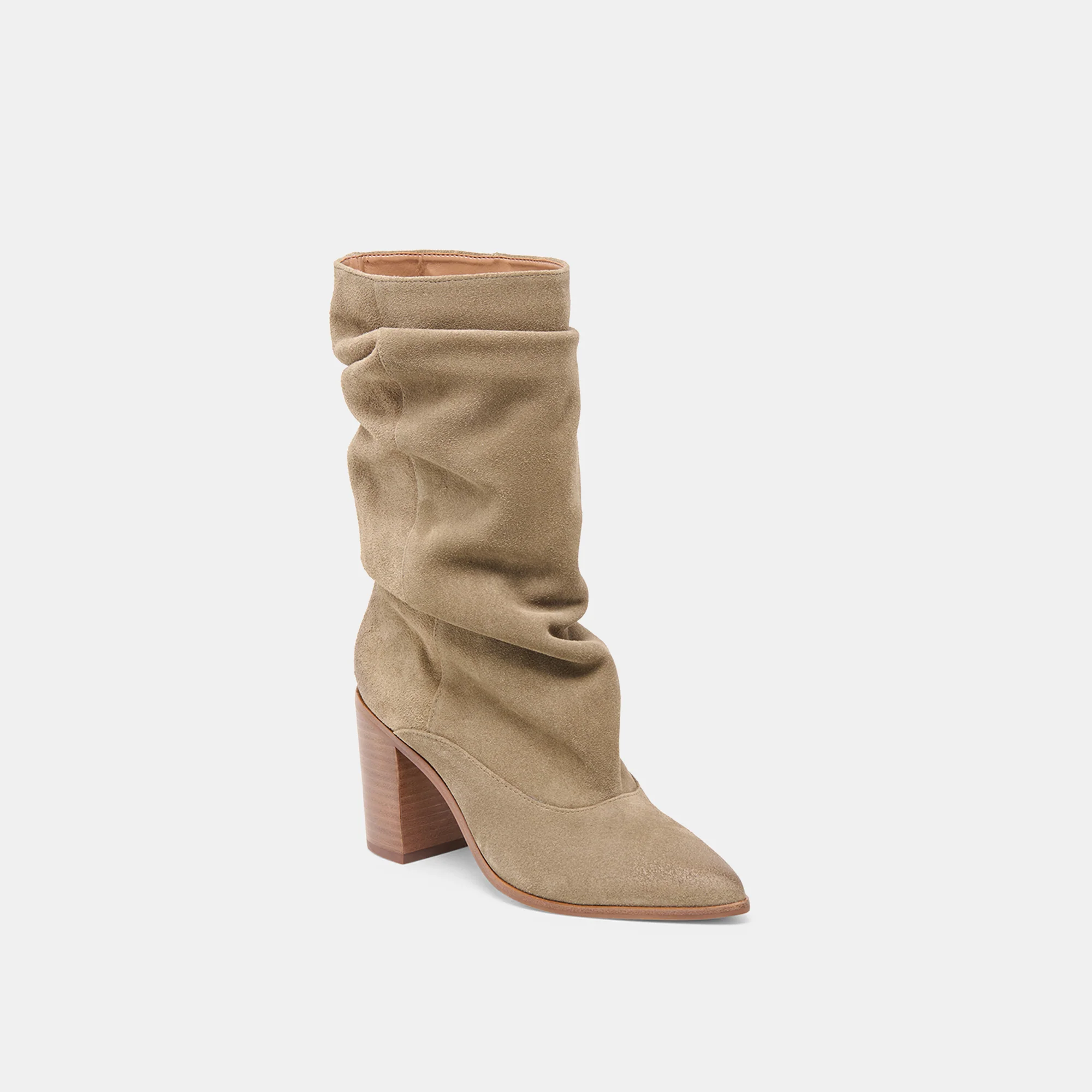 TALINA WIDE CALF BOOTS OLIVE SUEDE - Image 2