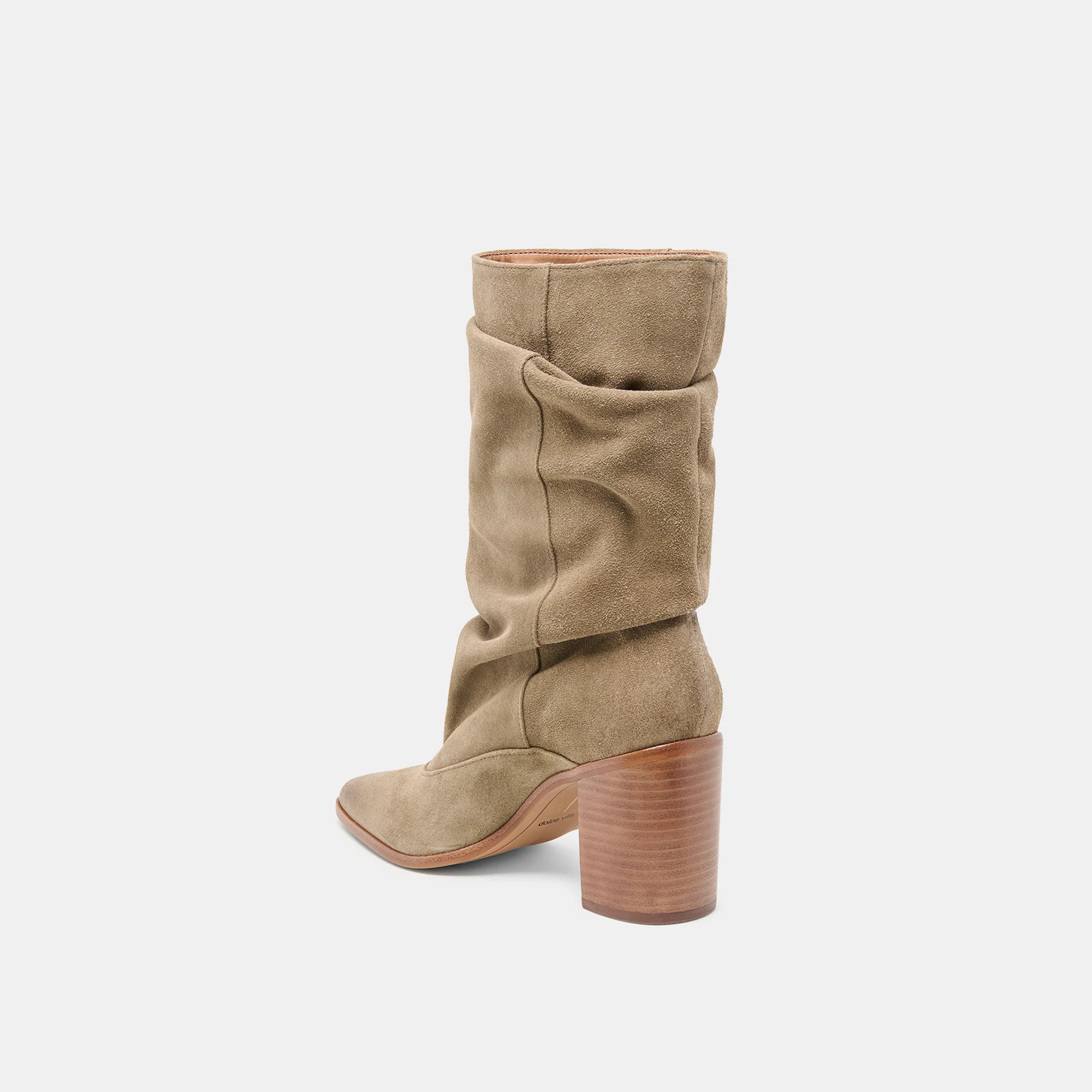TALINA WIDE CALF BOOTS OLIVE SUEDE - Image 5