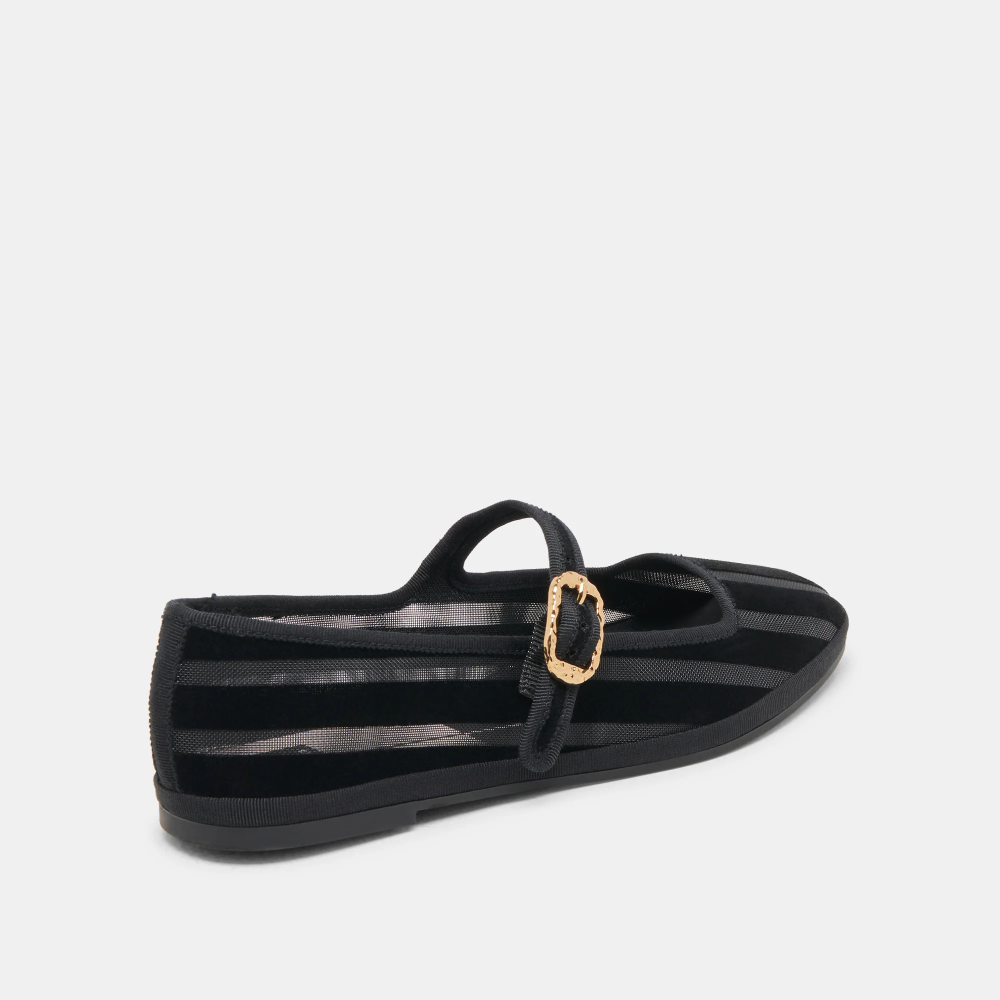 TAMEKA BALLET FLATS BLACK STRIPE MESH - Image 3